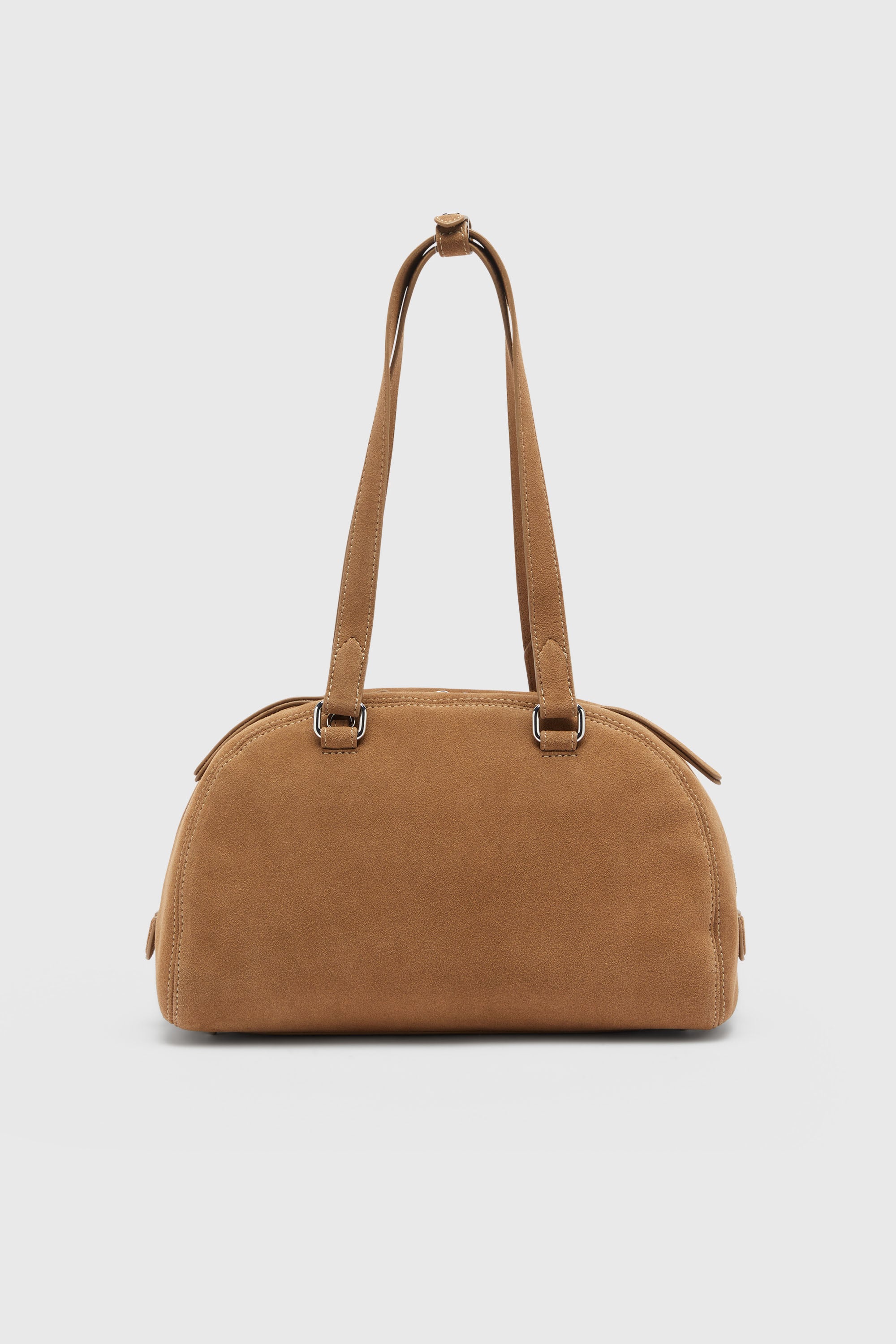 Diesel - 1DR DOME SHOULDER, 1DR Dome- Borsa a spalla scamosciata con Logo Oval D Unisex in Beige - 3