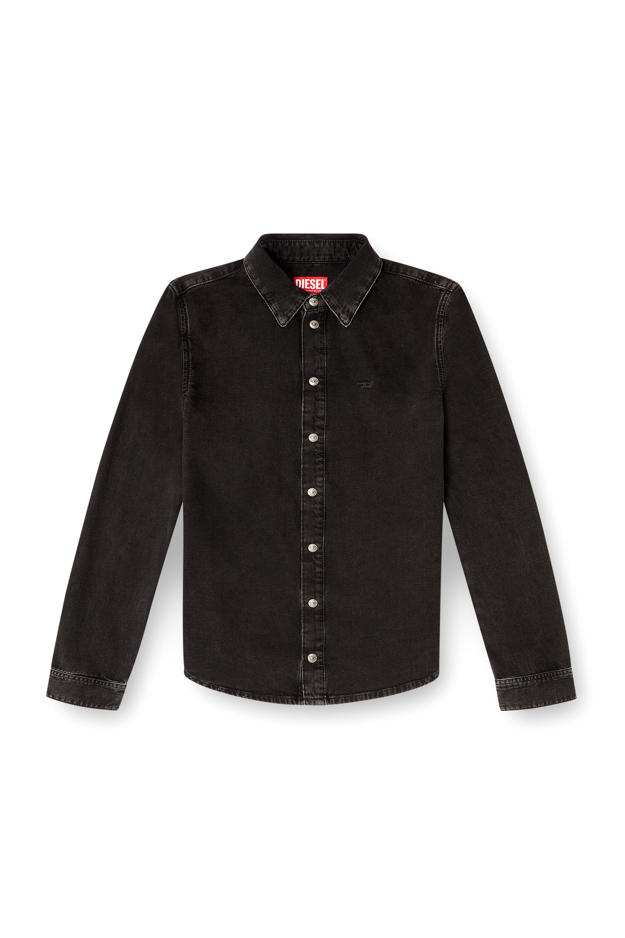 Diesel - DE-EAZY, Camicia in denim con cuciture a contrasto Donna in Nero - 2