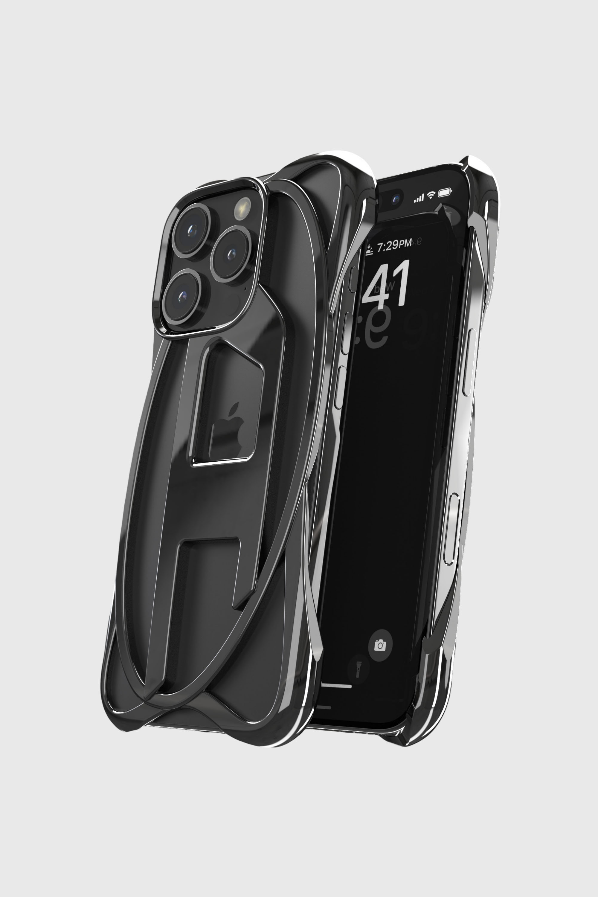 Diesel - 60268 CAGED D CASE, Custodia Caged D iPhone 16 Pro Unisex in Nero - 4