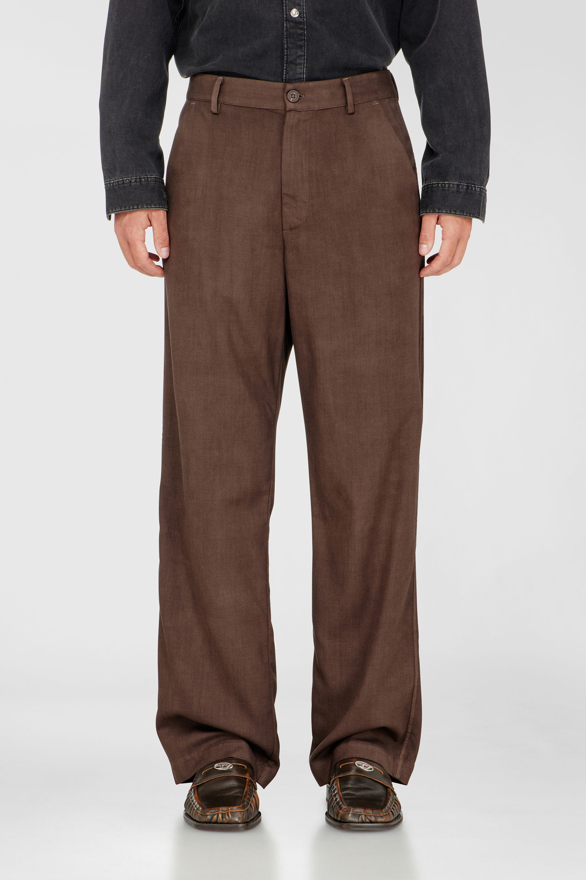 Diesel - P-HANT-CHINO-AECB, Pantaloni chino in lana stretch leggera Uomo in Marrone - 3