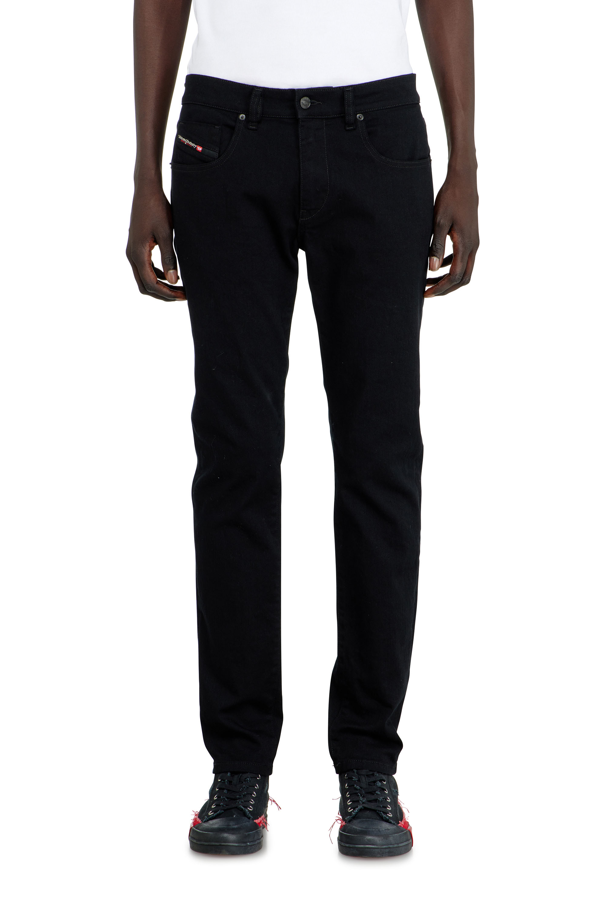 Diesel - Slim Jeans 2019 D-Strukt 069YP Uomo, Nero/Grigio scuro - Image 4