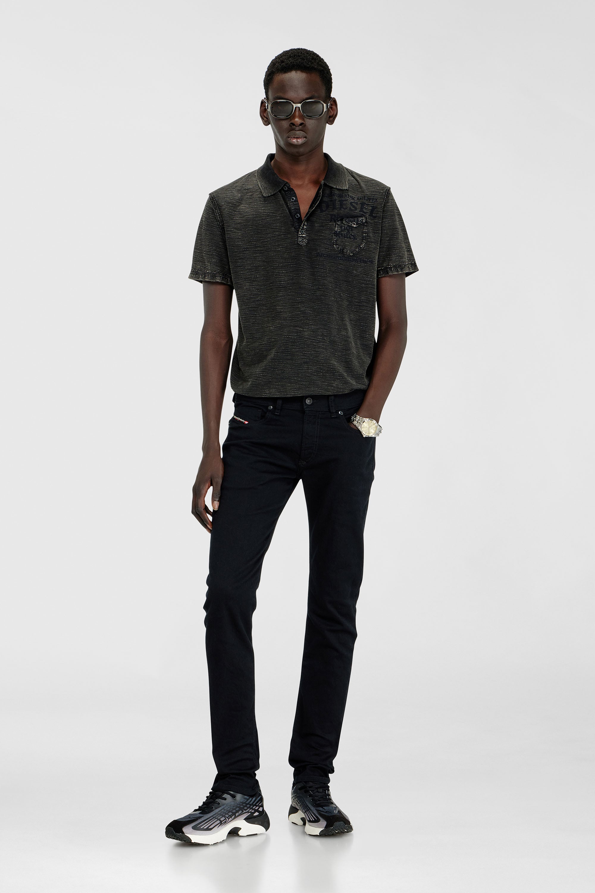 Diesel - Skinny Jeans 1979 Sleenker 09C51 Uomo, Nero/Grigio scuro - Image 2