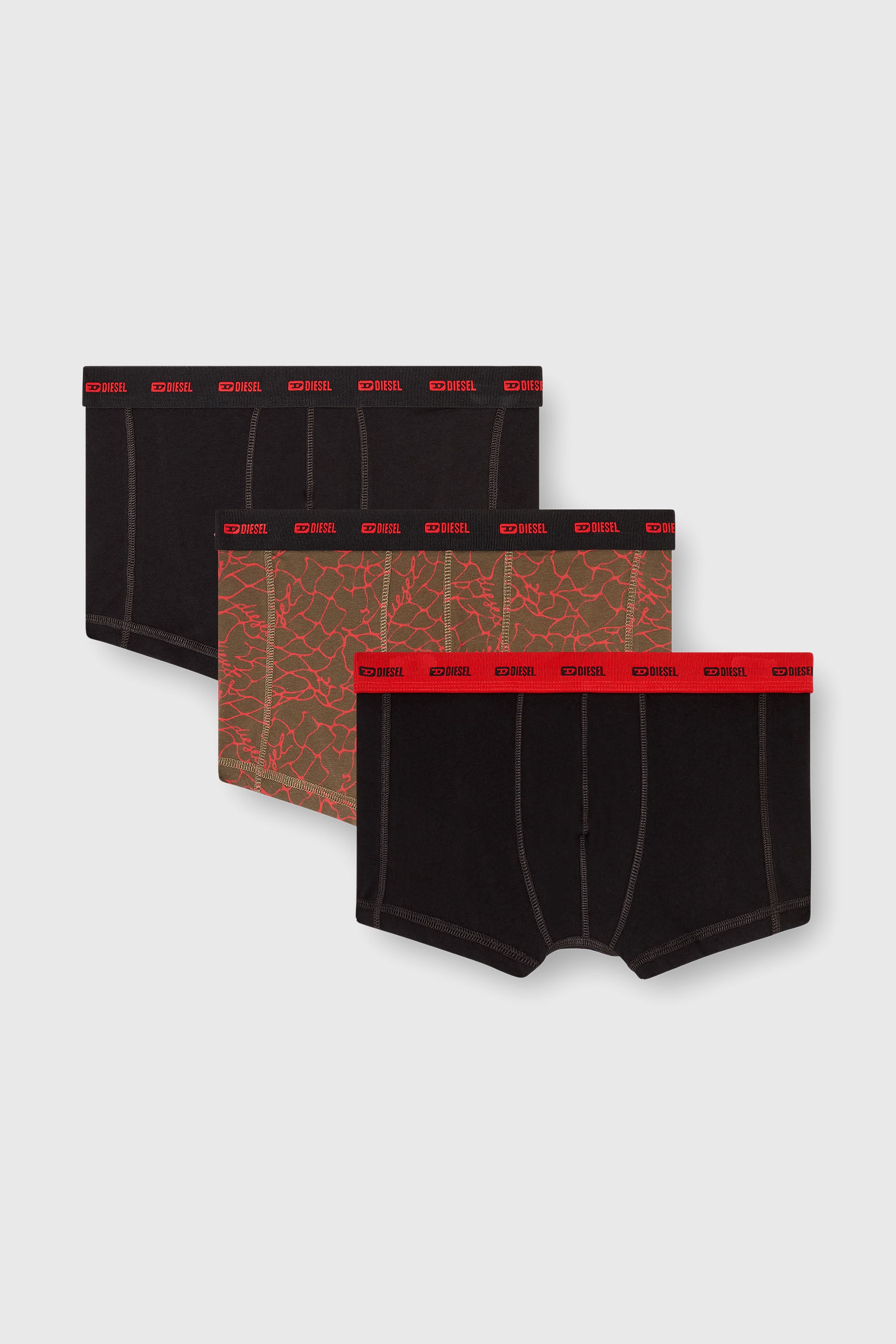Diesel - DAMIEN-UTLT-3PACK, Set da tre boxer stretch con motivo grafico Uomo in Multicolor - 1