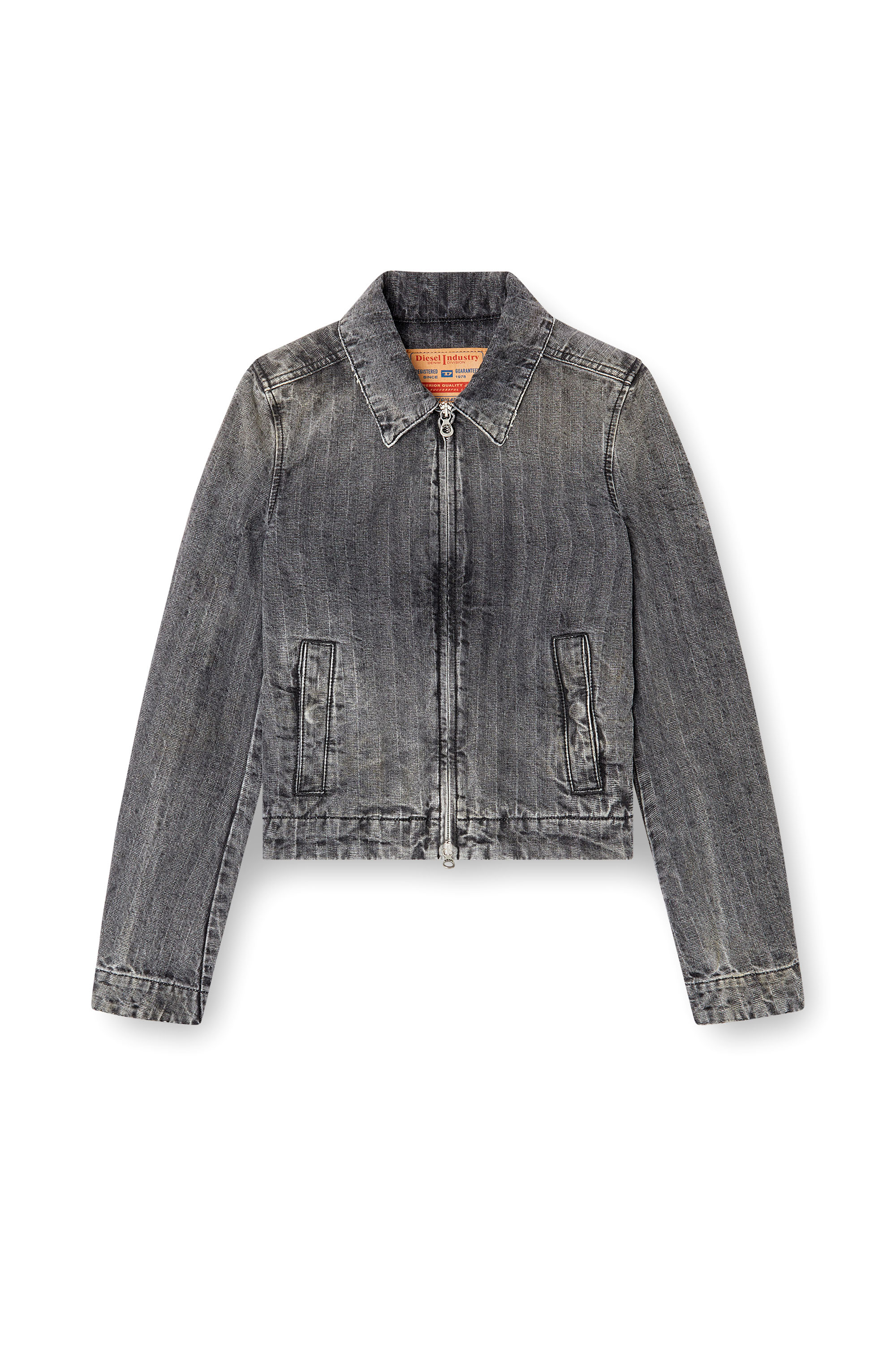 Diesel - DE-CORB, Giacca in denim herringbone Donna in Grigio - 3