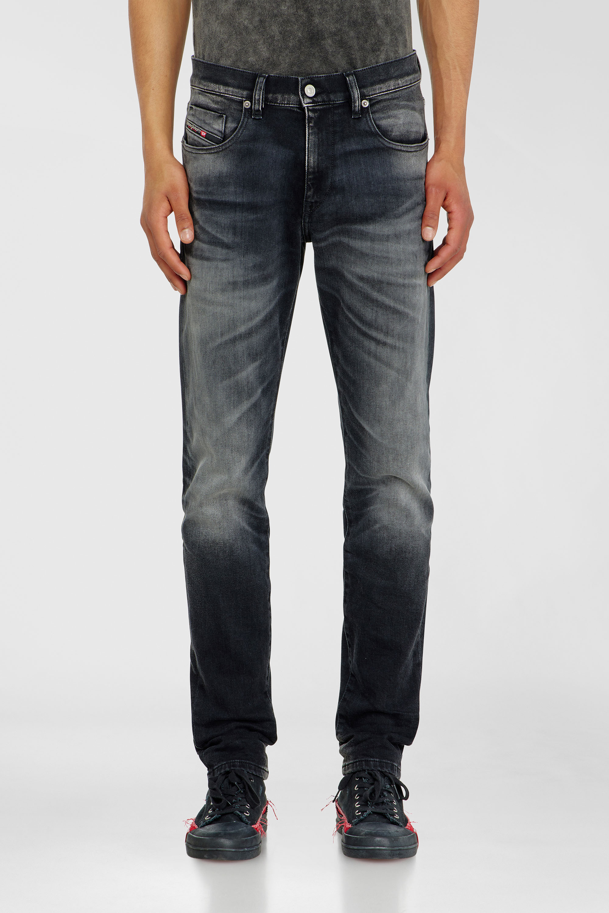 Diesel - Slim Jeans 2019 D-Strukt 09P38 Uomo, Nero/Grigio scuro - Image 4
