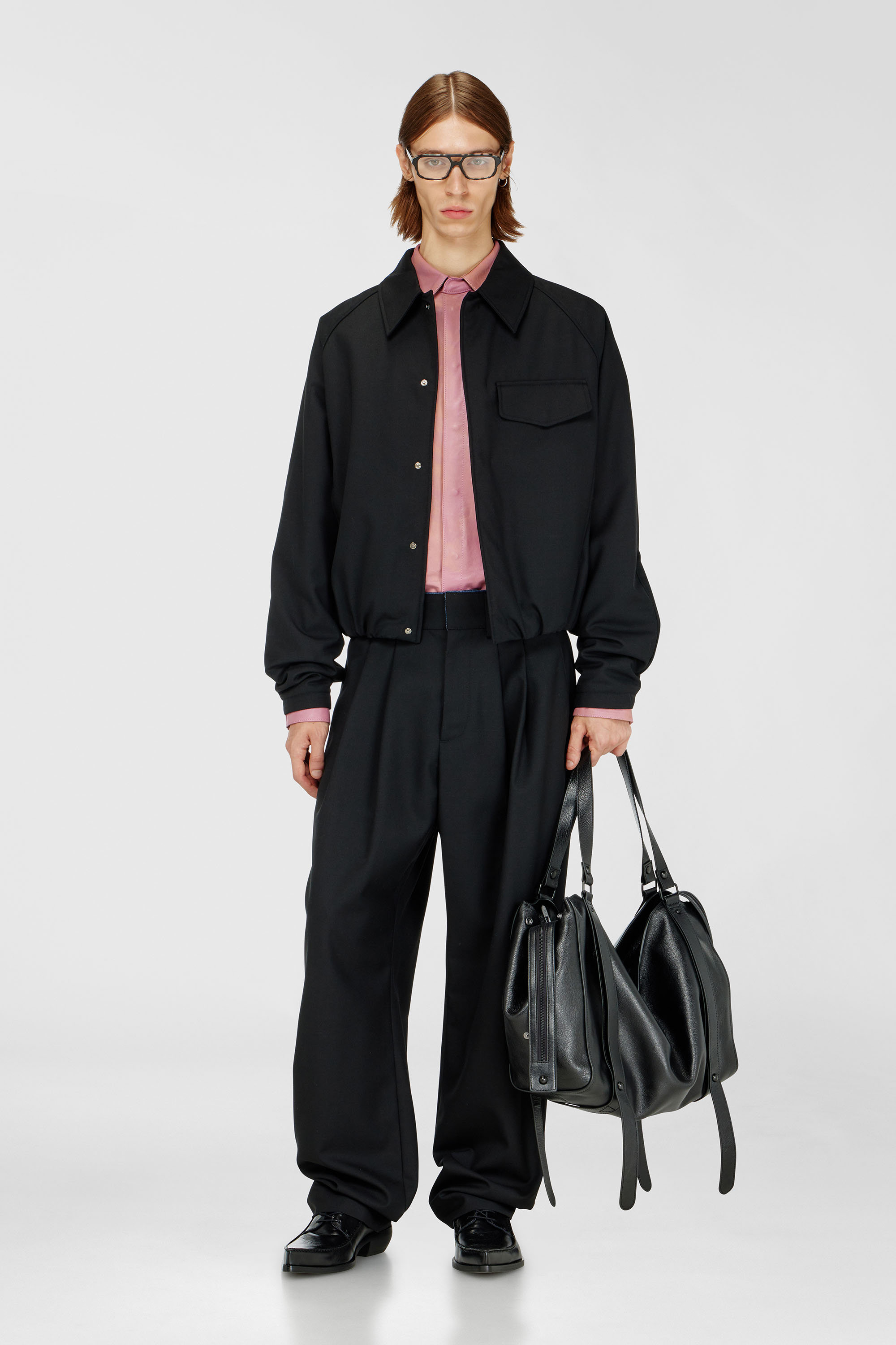 Diesel - J-ATTOR-COOL, Bomber arricciato in misto lana Uomo in Nero - 2