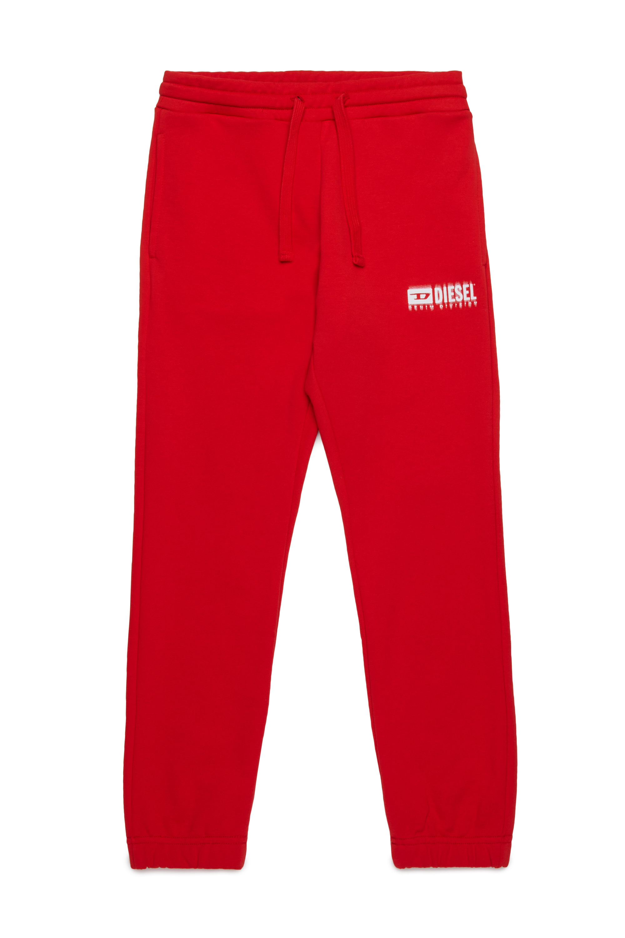 Diesel - PBASE, Pantaloni tuta con logo sbavato Uomo in Rosso - 1