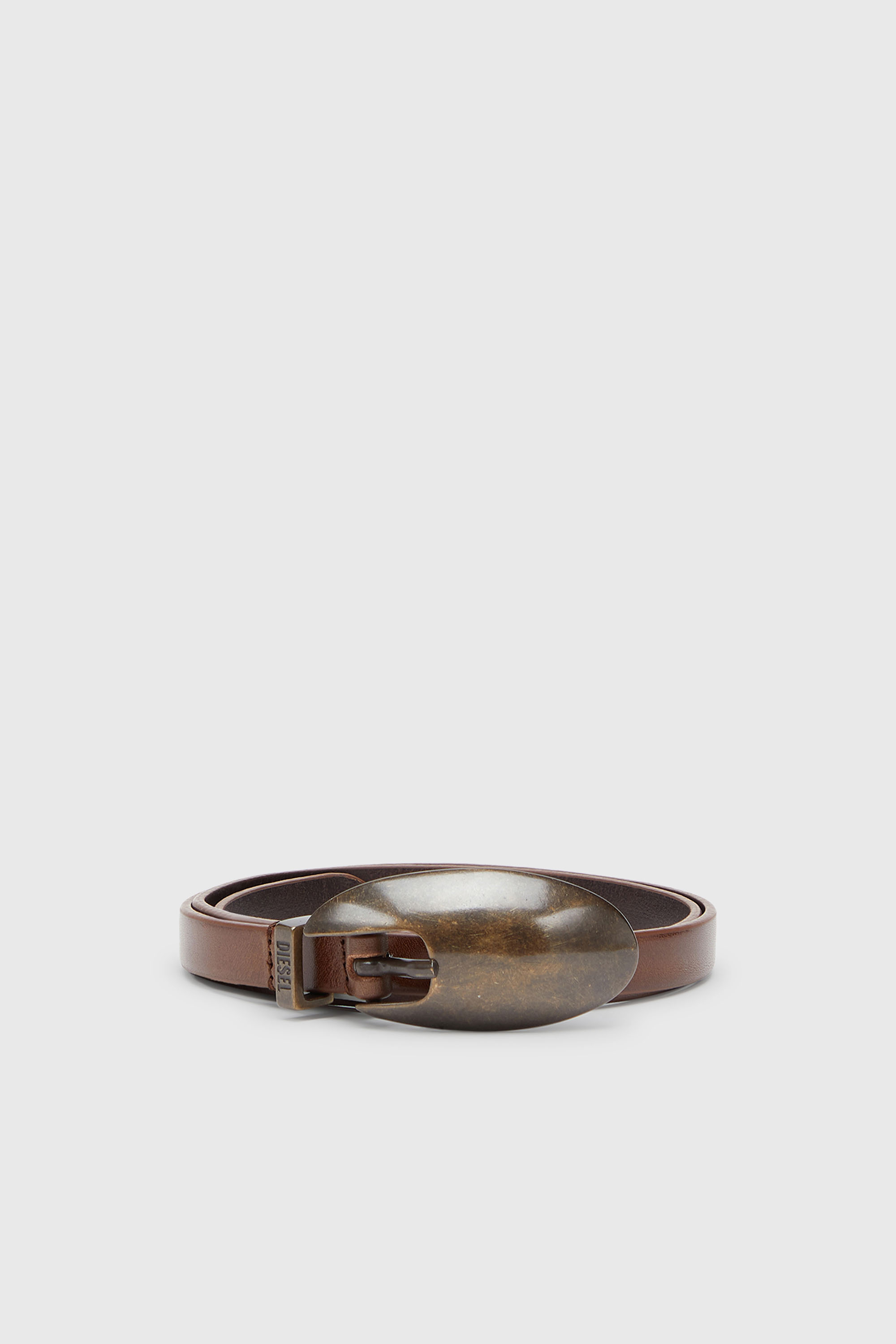 Diesel - B-ROP 15, Cintura 1.5 cm sottile in pelle con fibbia scultura Donna in Marrone - 1