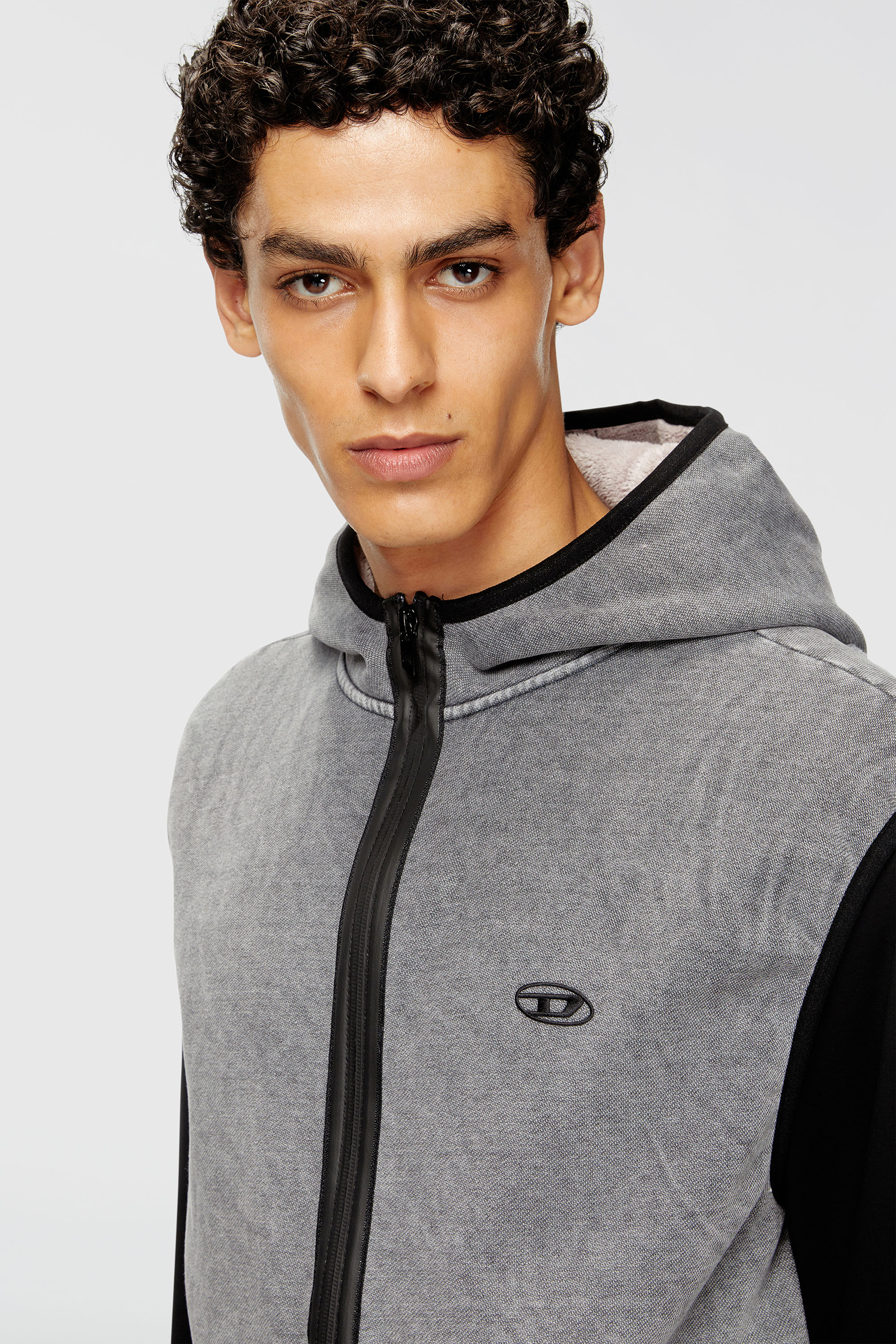 Diesel - S-HAKY-NEW, Hoodie senza maniche con zip Uomo in Grigio - 5