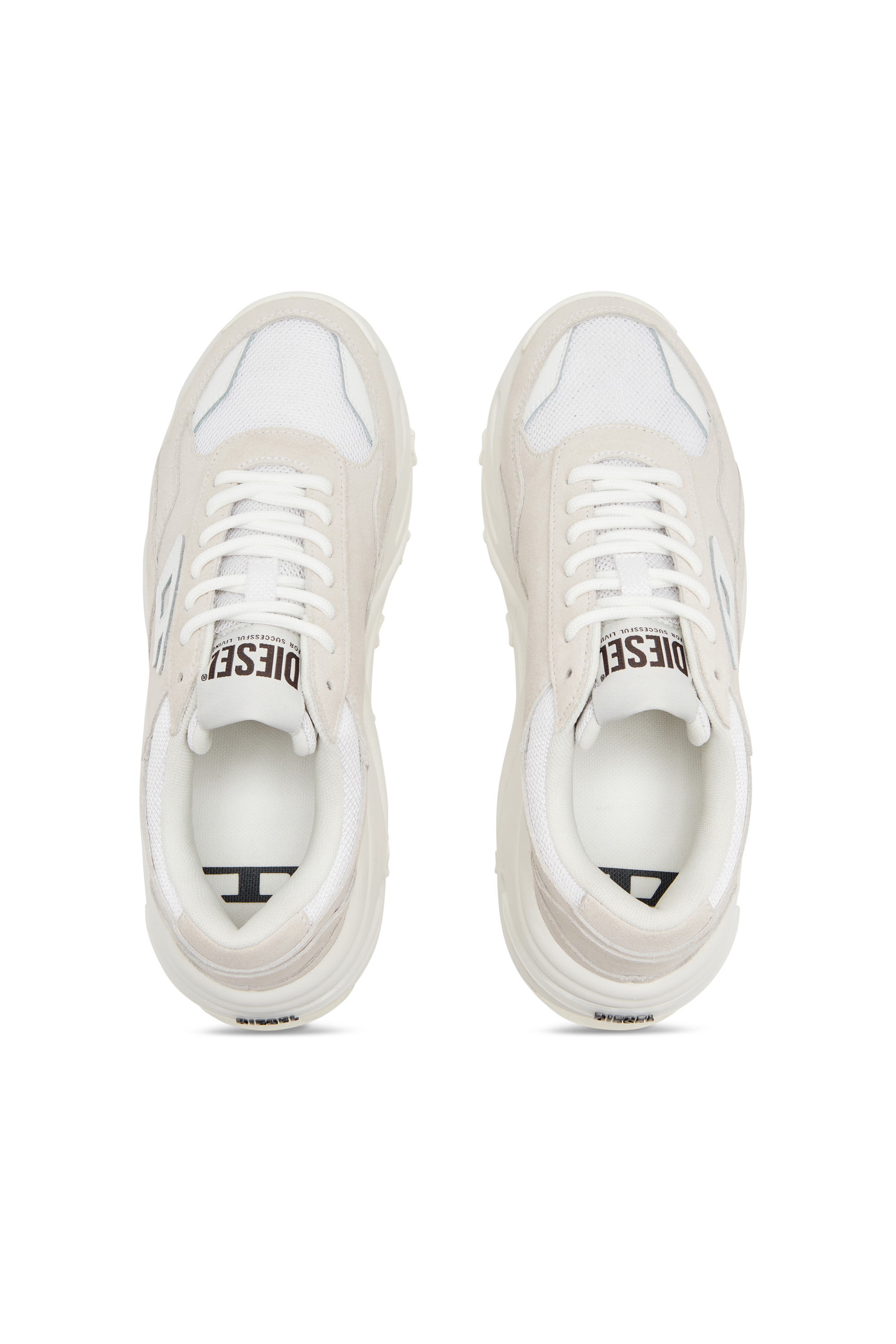 Diesel - S-SAVANNAH W, Sneaker platform in rete e suede Donna in Bianco - 5