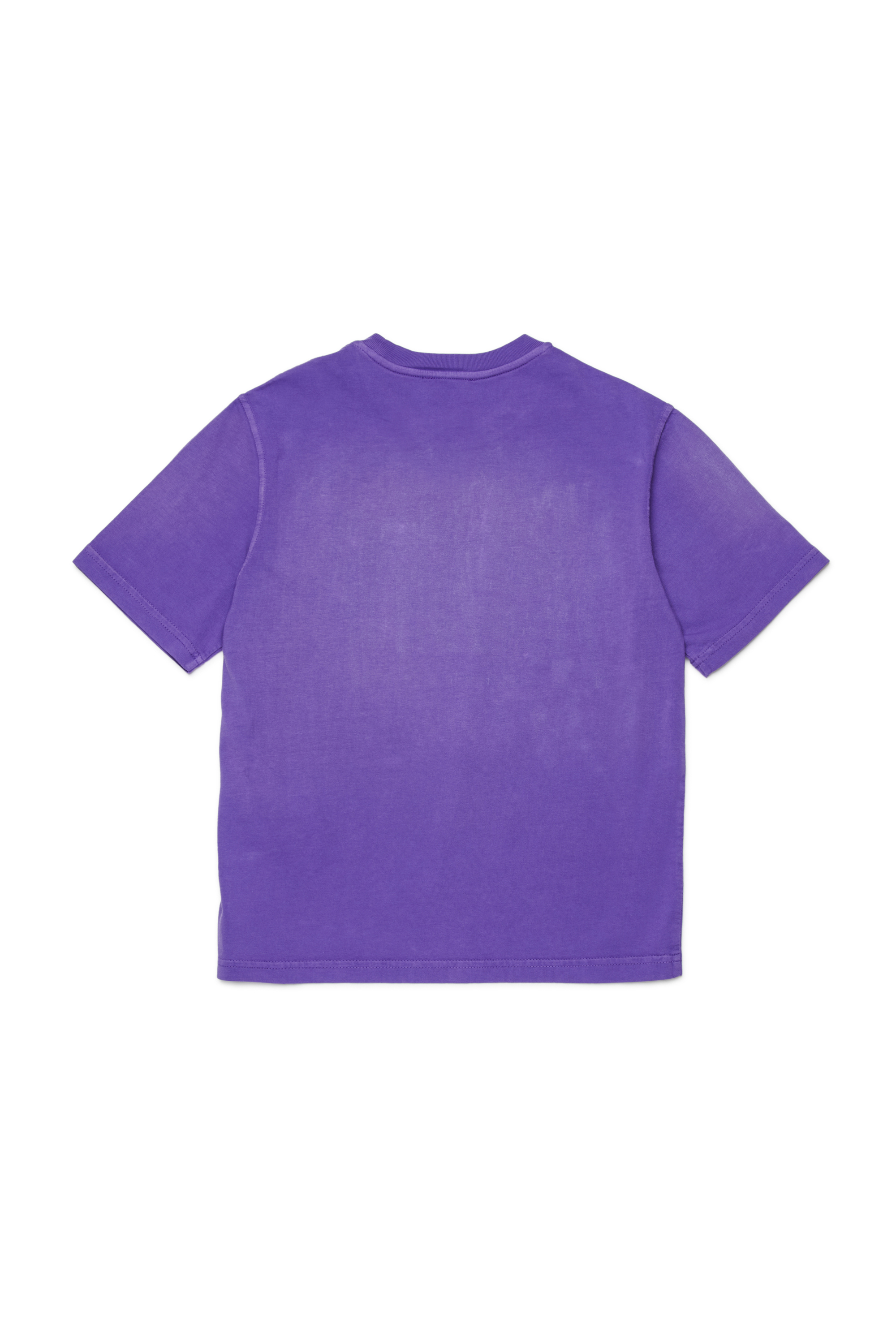 Diesel - TBERS OVER, T-shirt in cotone con stampa grafica Diesel floccata Uomo in Viola - 2