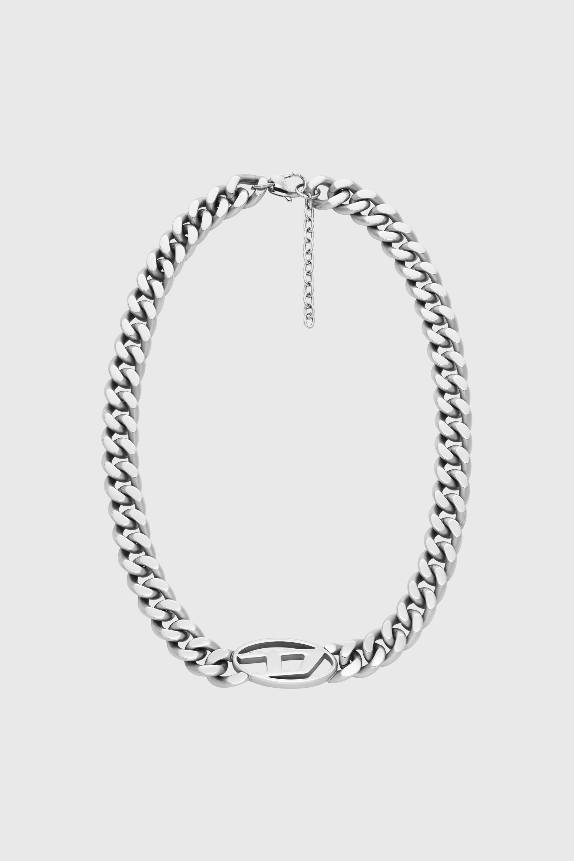 Diesel - DX1433, Choker con logo oval D Uomo in Argento - 1