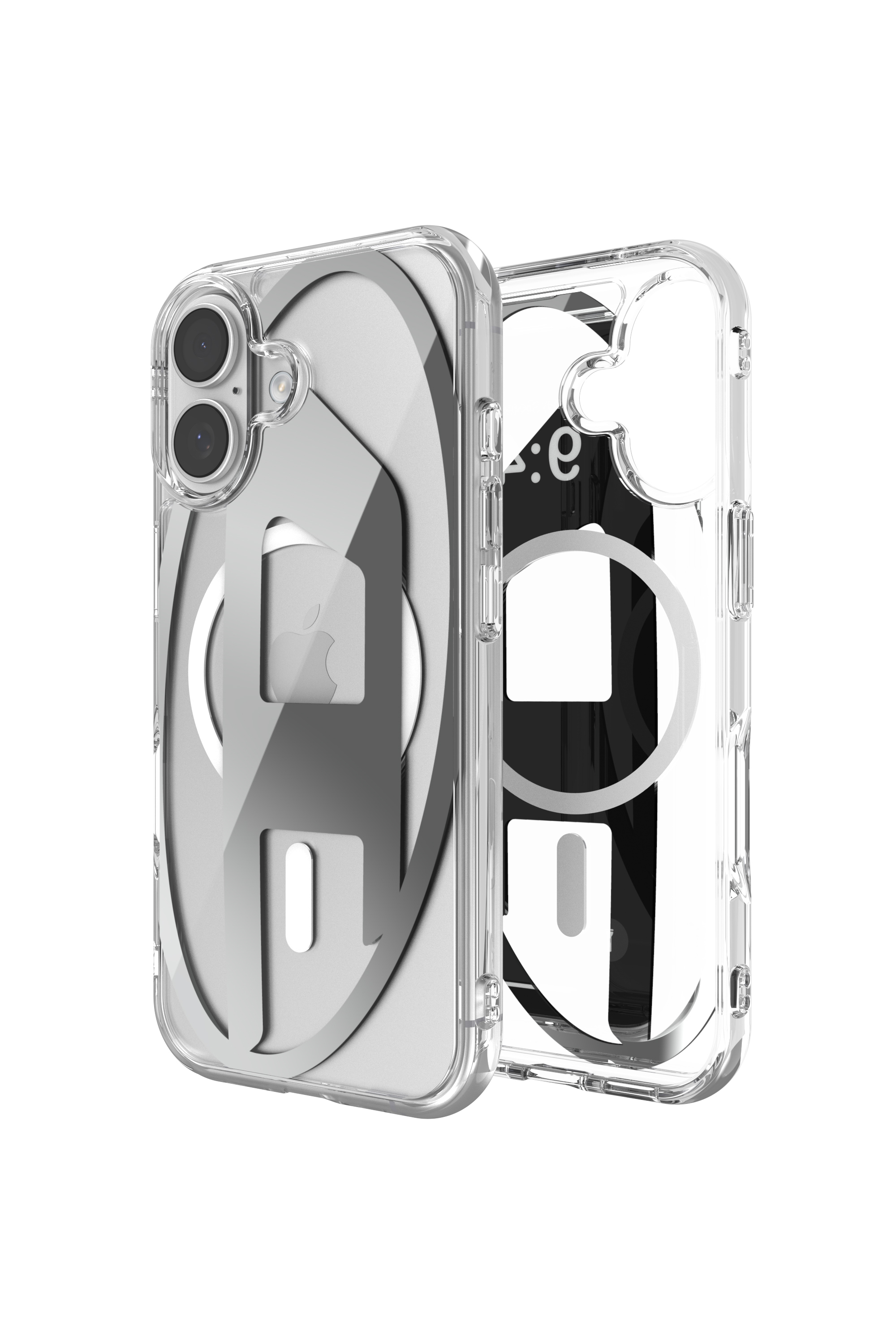 Diesel - 60411 AOP CASE, Custodia Oval D Metallic con Magsafe per iPhone 17 Unisex in Grigio - 1