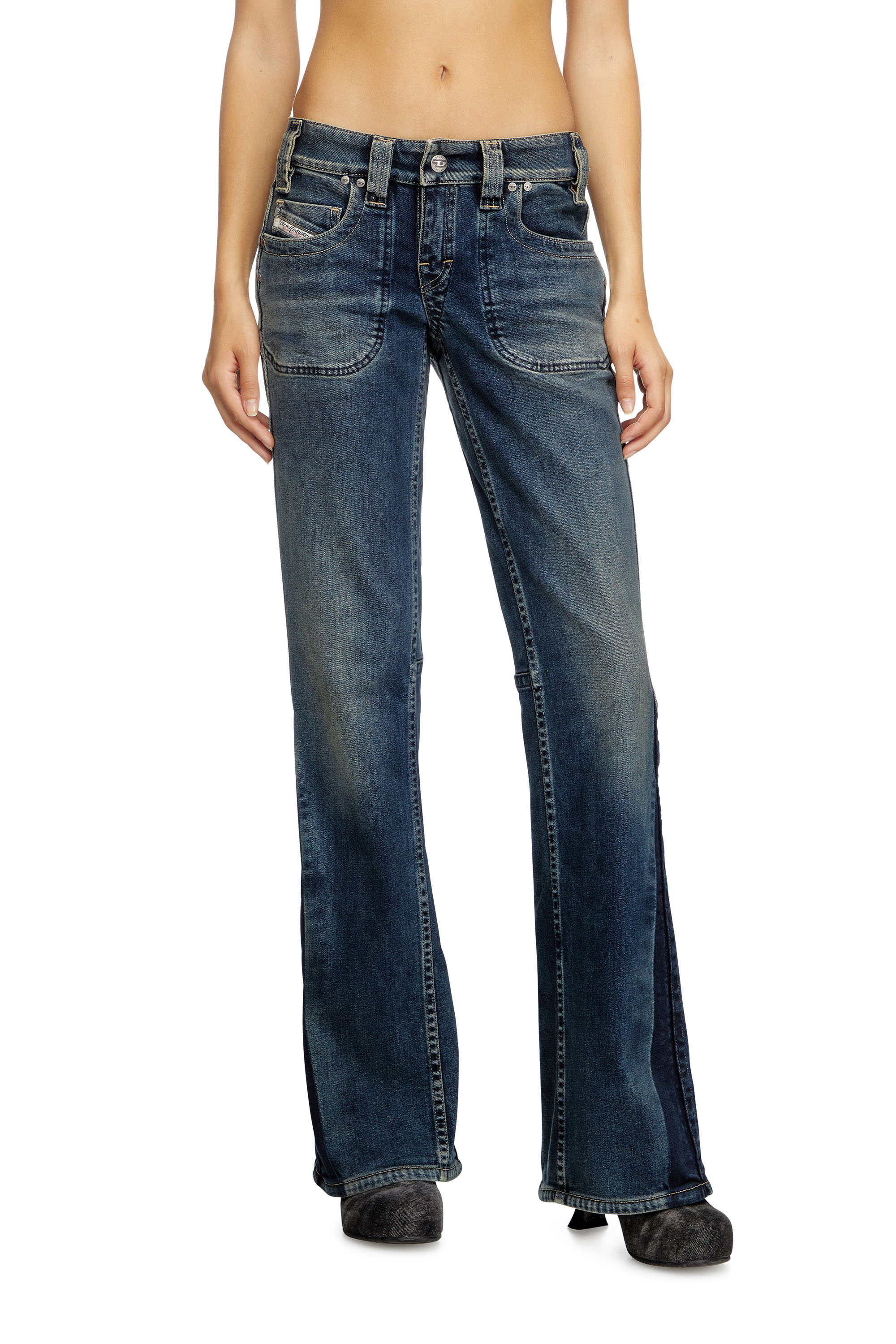 Diesel - Bootcut Jeans D-Resh 09J06 Donna, Blu medio - Image 1