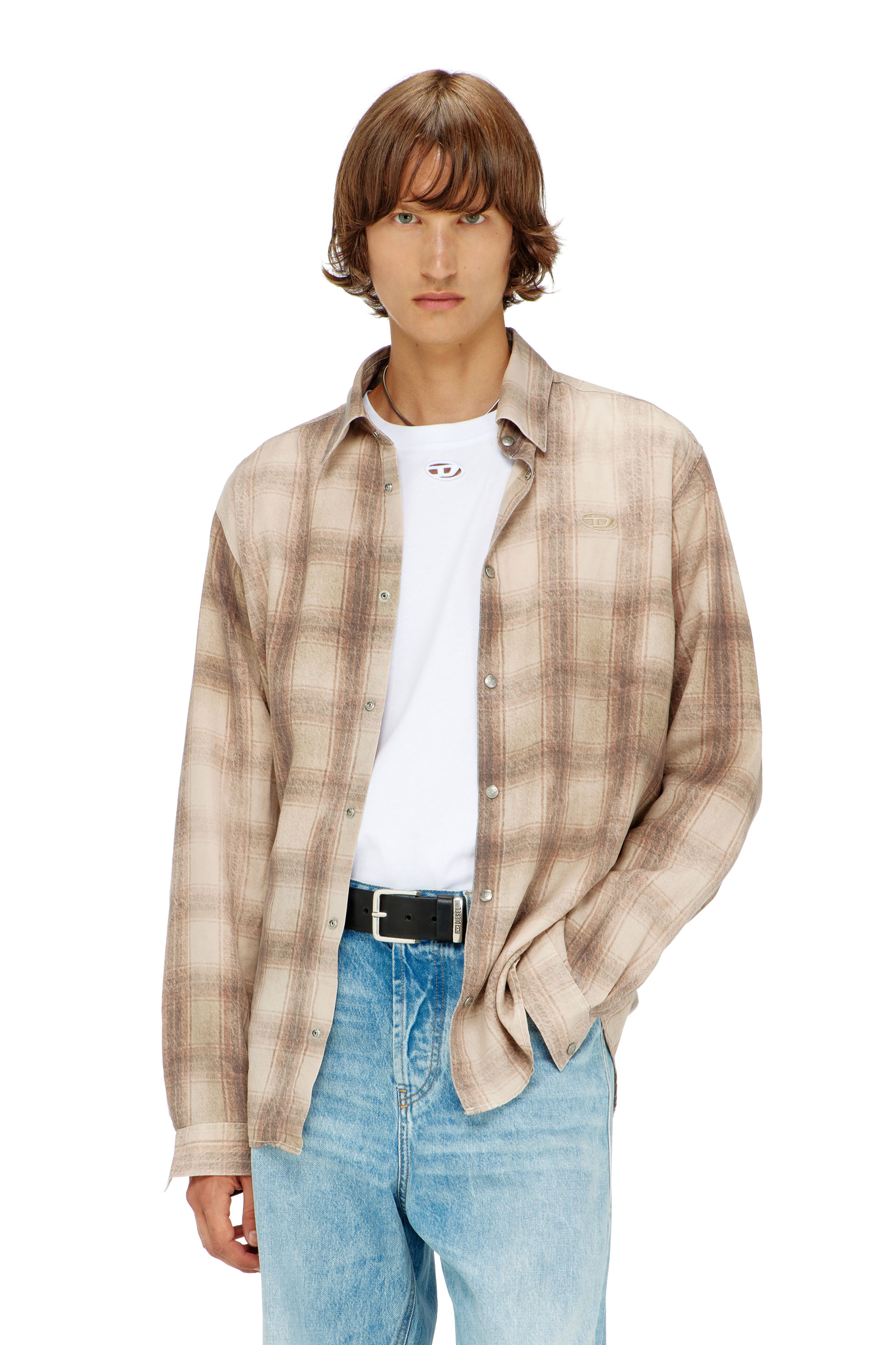 Diesel - T-BOXT-DCO, T-shirt in cotone dalla vestibilit&agrave; rilassata con ricamo Oval D Uomo in Bianco - 1