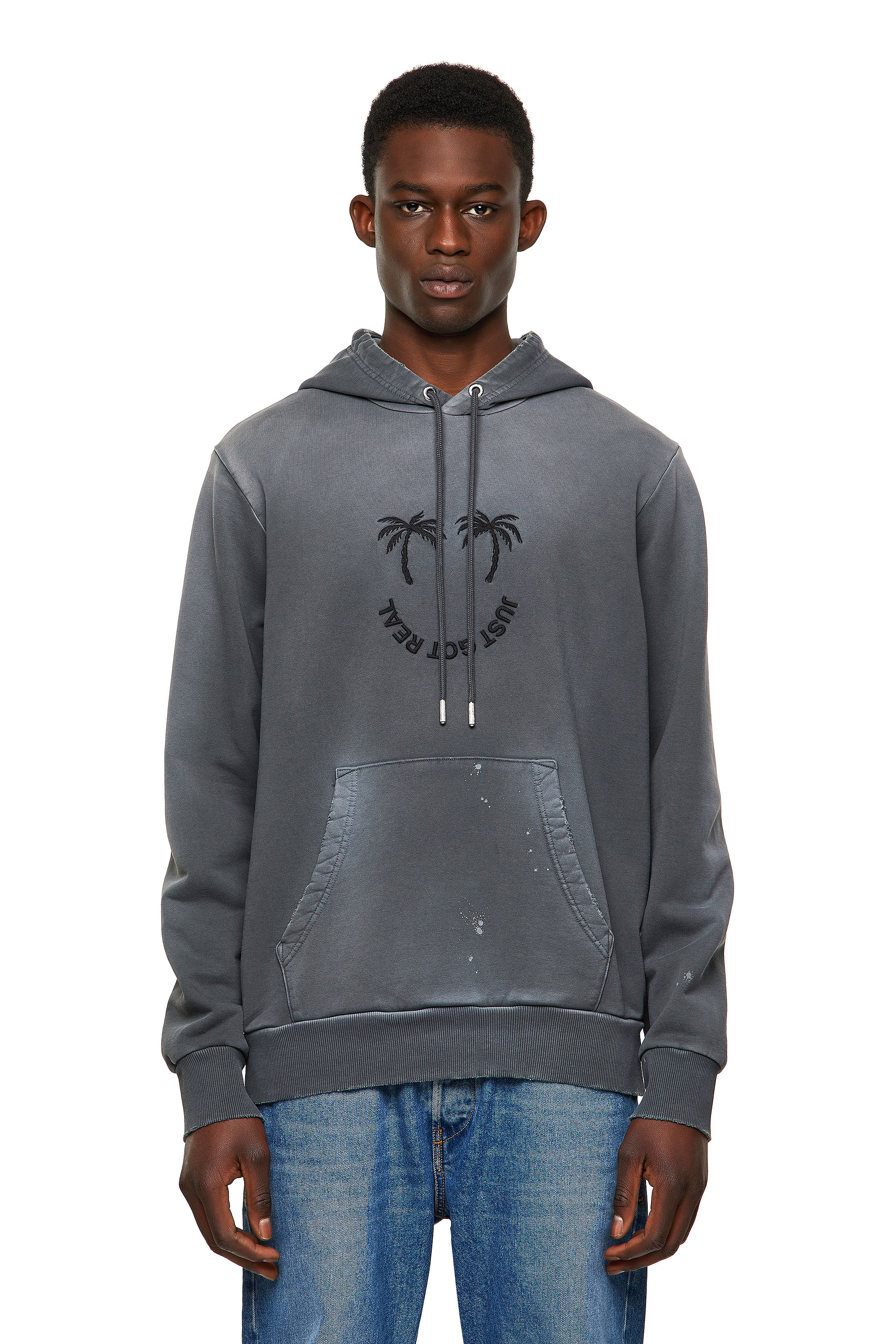 S-GIRK-HOOD-B5, Grigio scuro - Felpe