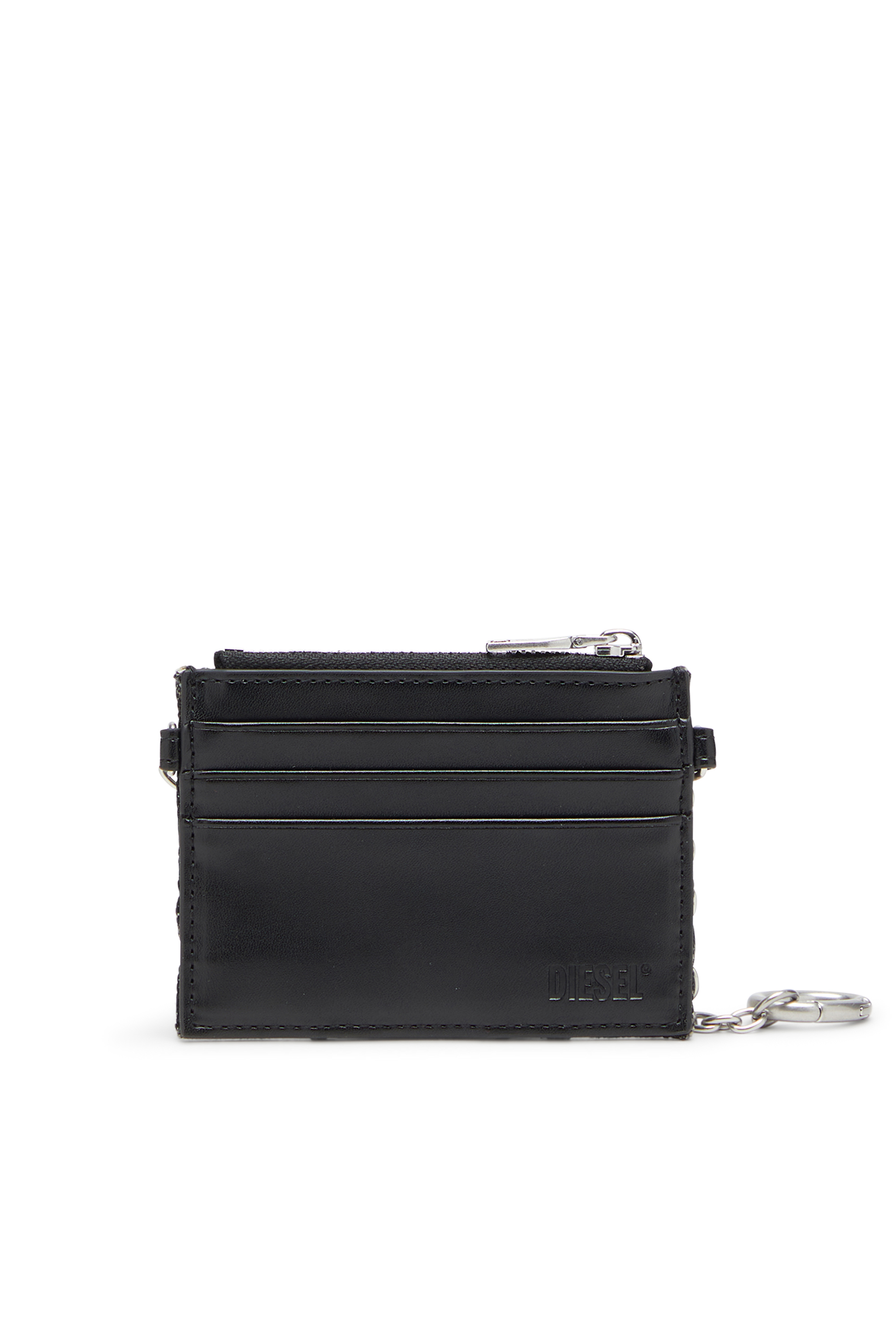 Diesel - CARD HOLDER WITH CHAIN, Porta carte con catena e tasca portamonete con zip Donna in Grigio - 2