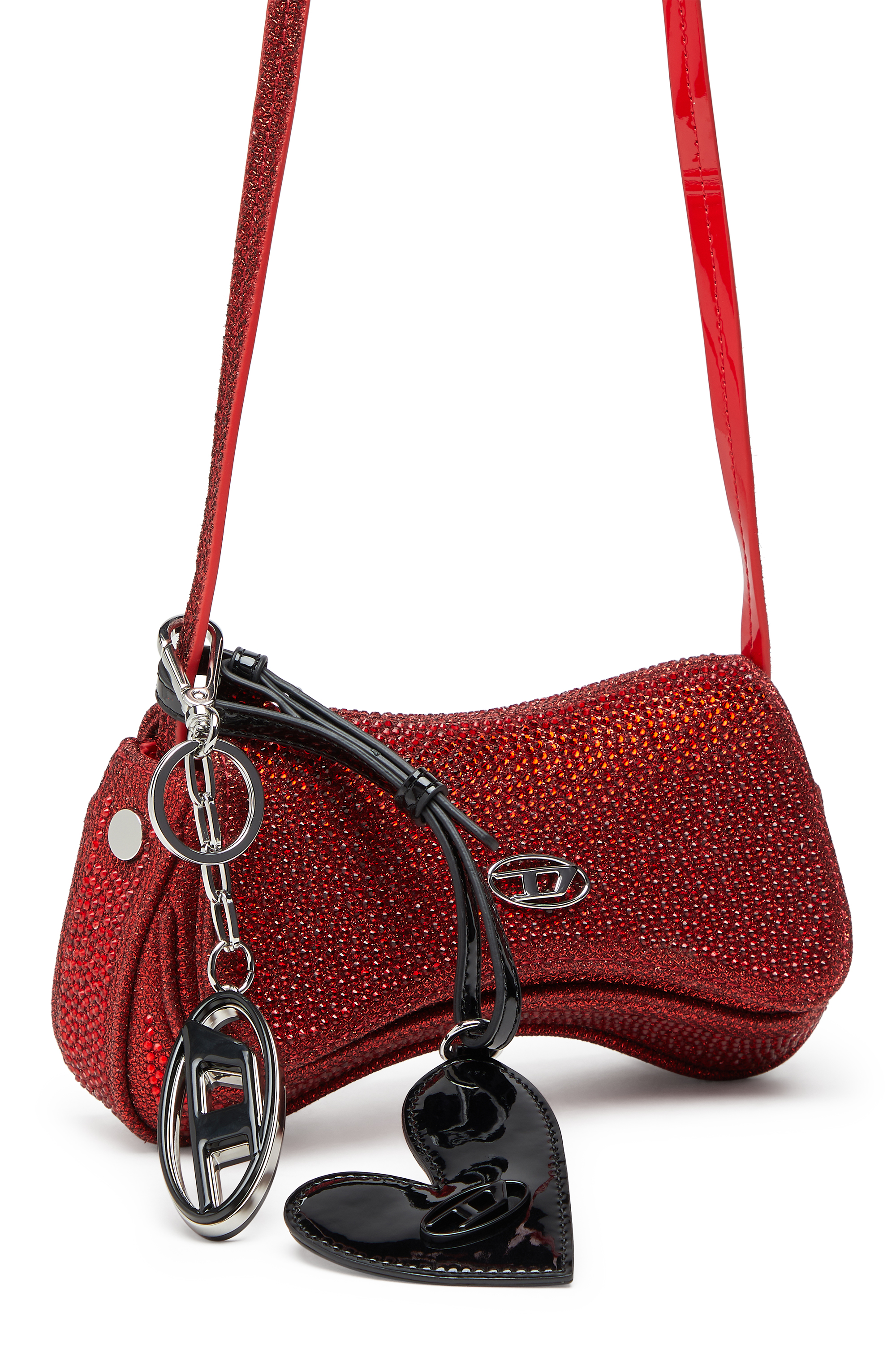 Diesel - PLAY CROSSBODY XS, Play-Borsa crossbody piccola con strass Donna in Rosso - 2