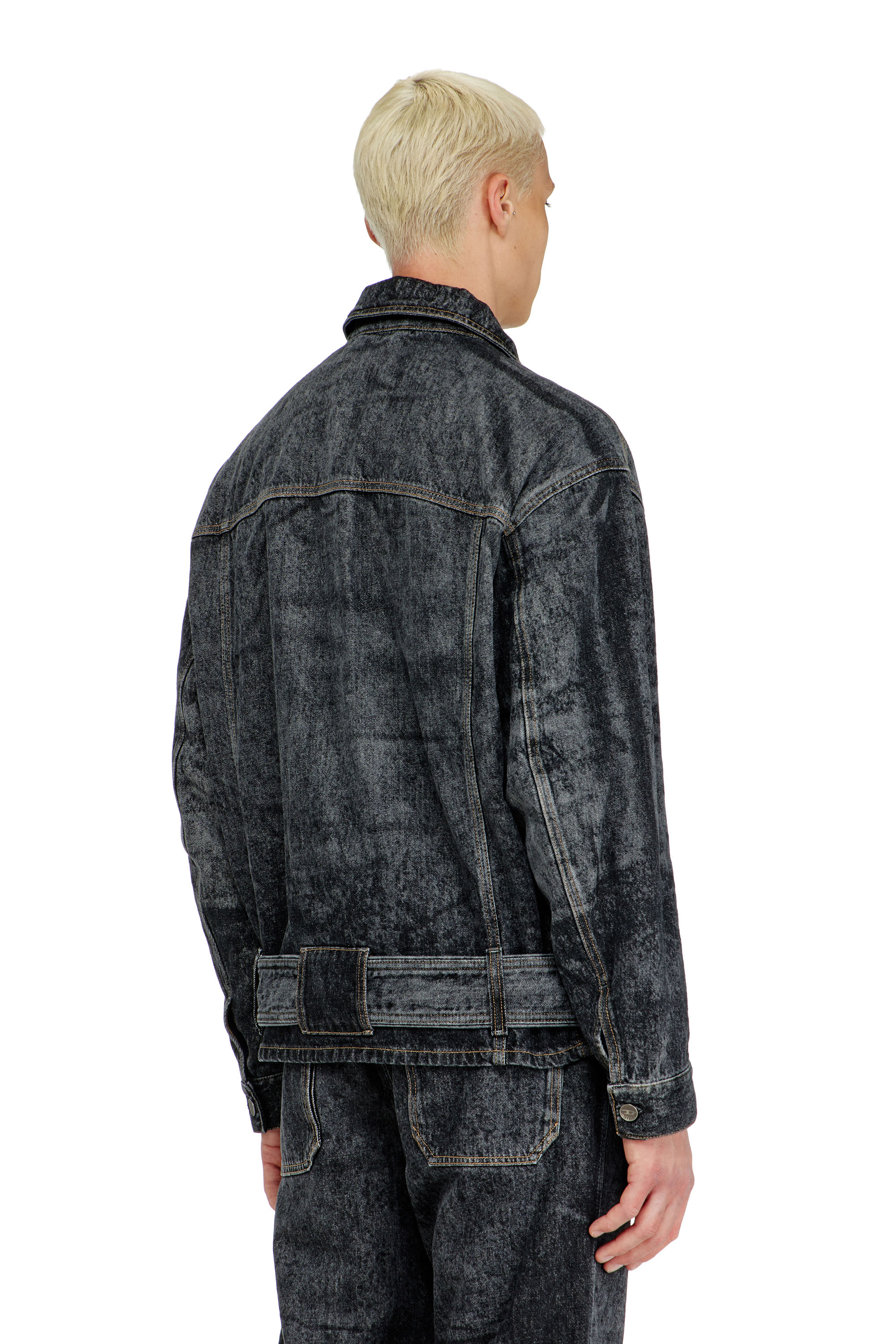 Diesel - D-VALERO-S, Giacca in denim d'ispirazione biker Uomo in Nero - 4