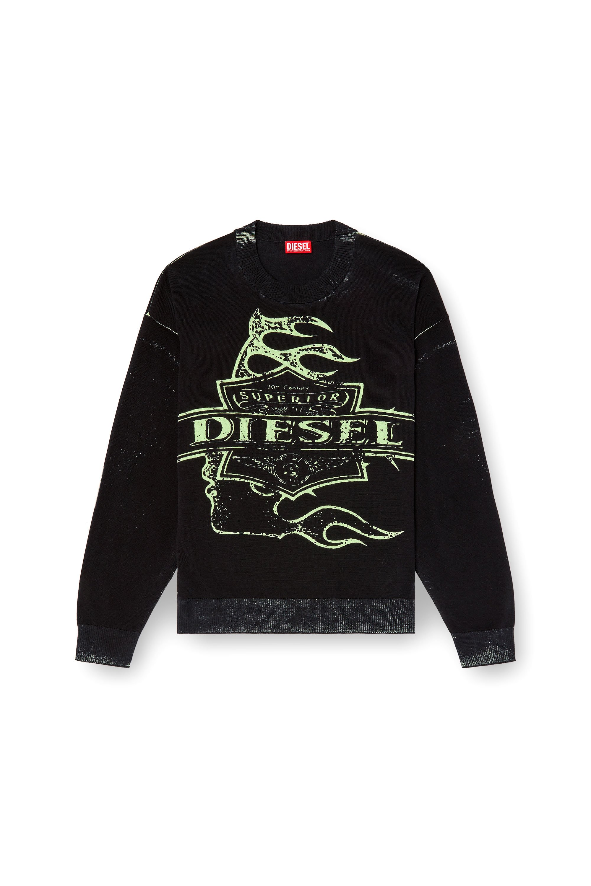 Diesel - K-BELEZ, Maglia con logo stampato al contrario Uomo in Nero - 3