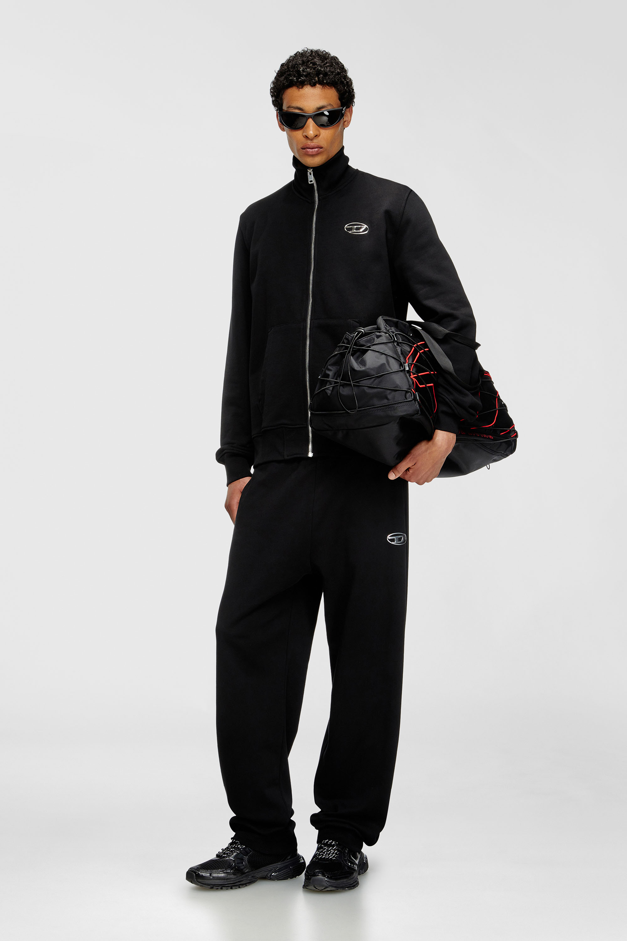 Diesel - P-MARKY-OD, Pantaloni con Oval D metallizzato Uomo in Nero - 1