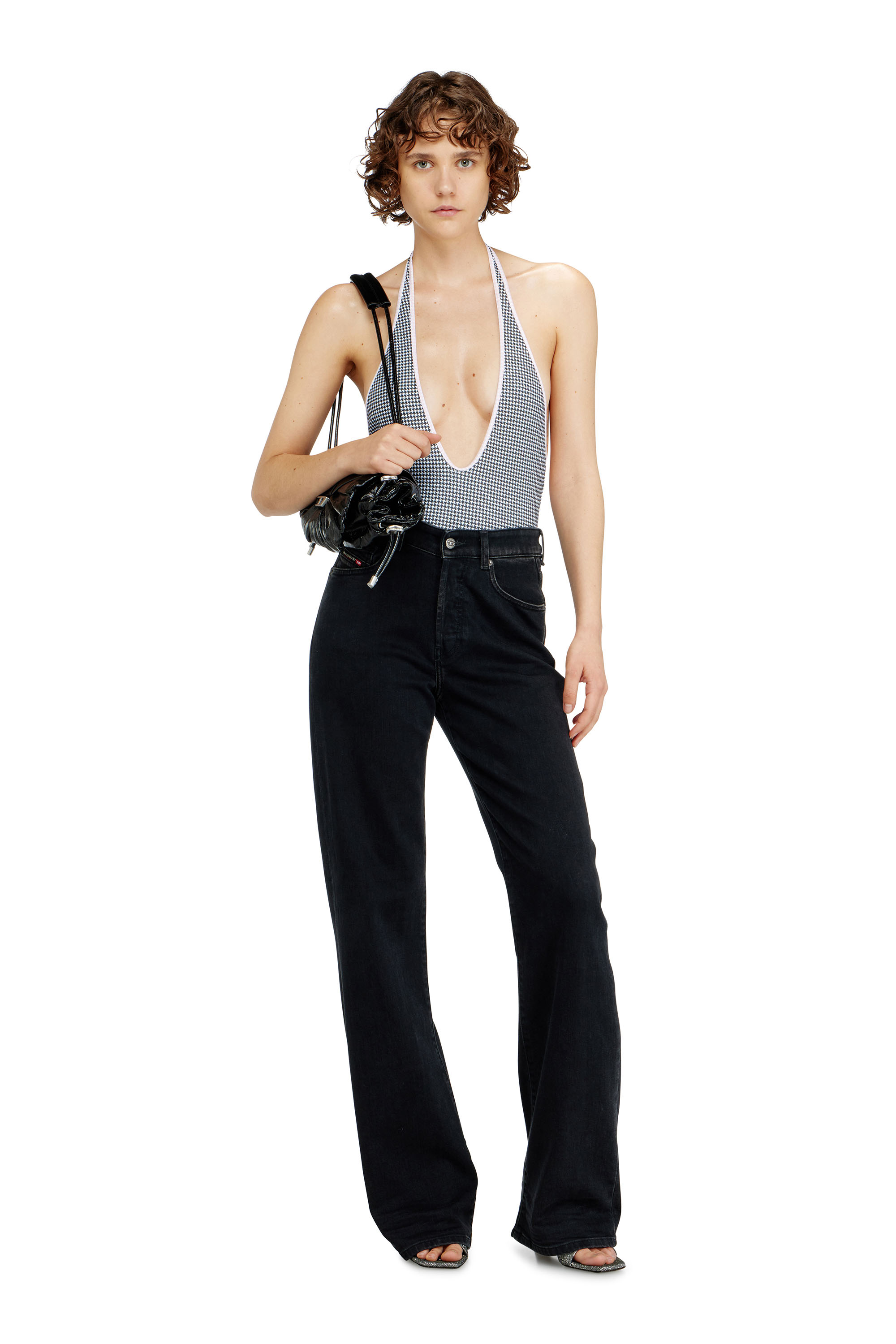 Diesel - ALLIE-D-CORE, Costume da bagno con stampa pied de poule Donna in Grigio - 4