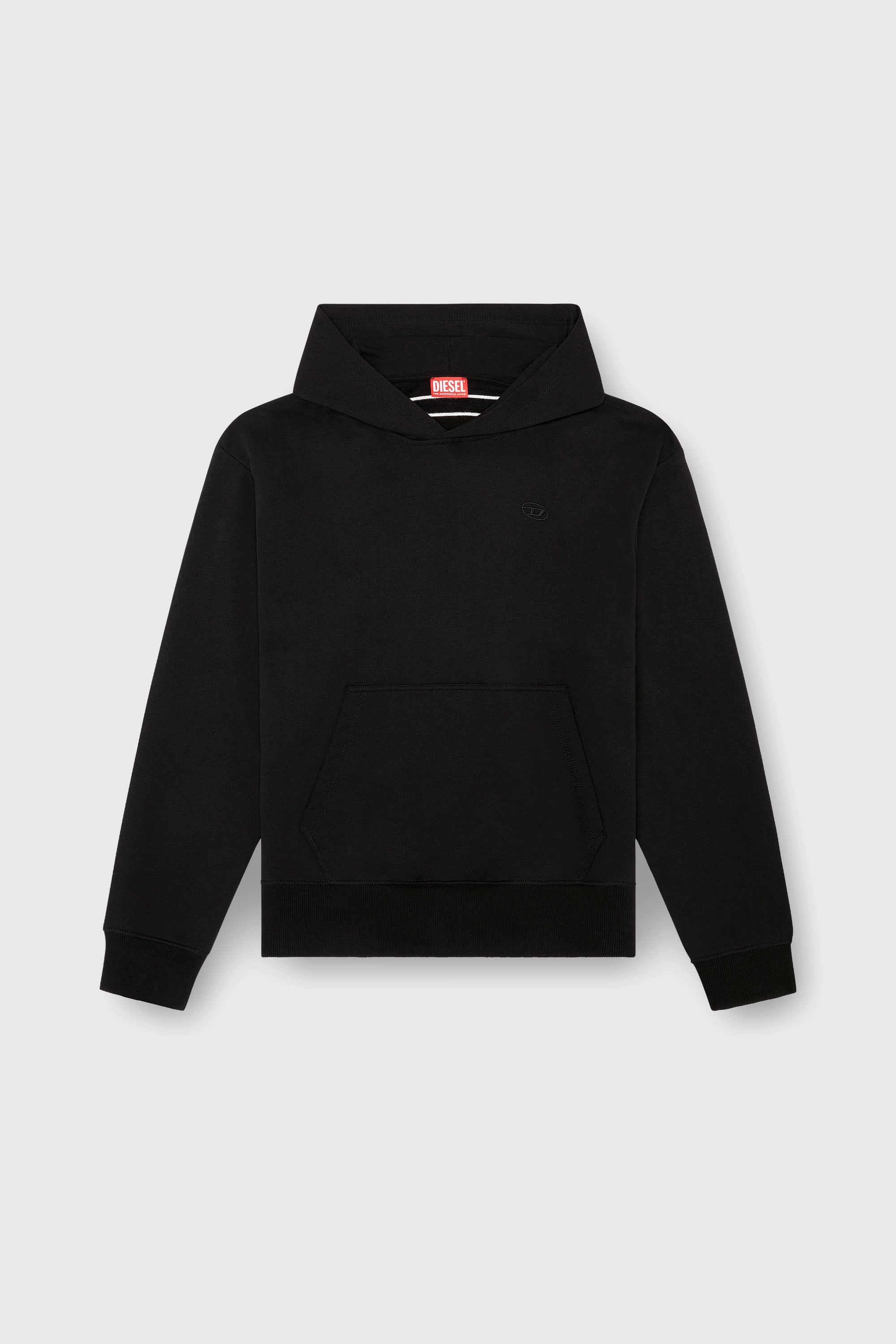 Diesel - S-MACS-HOOD-MEGOVAL-D, Hoodie con ricamo logo Uomo in Nero - 2