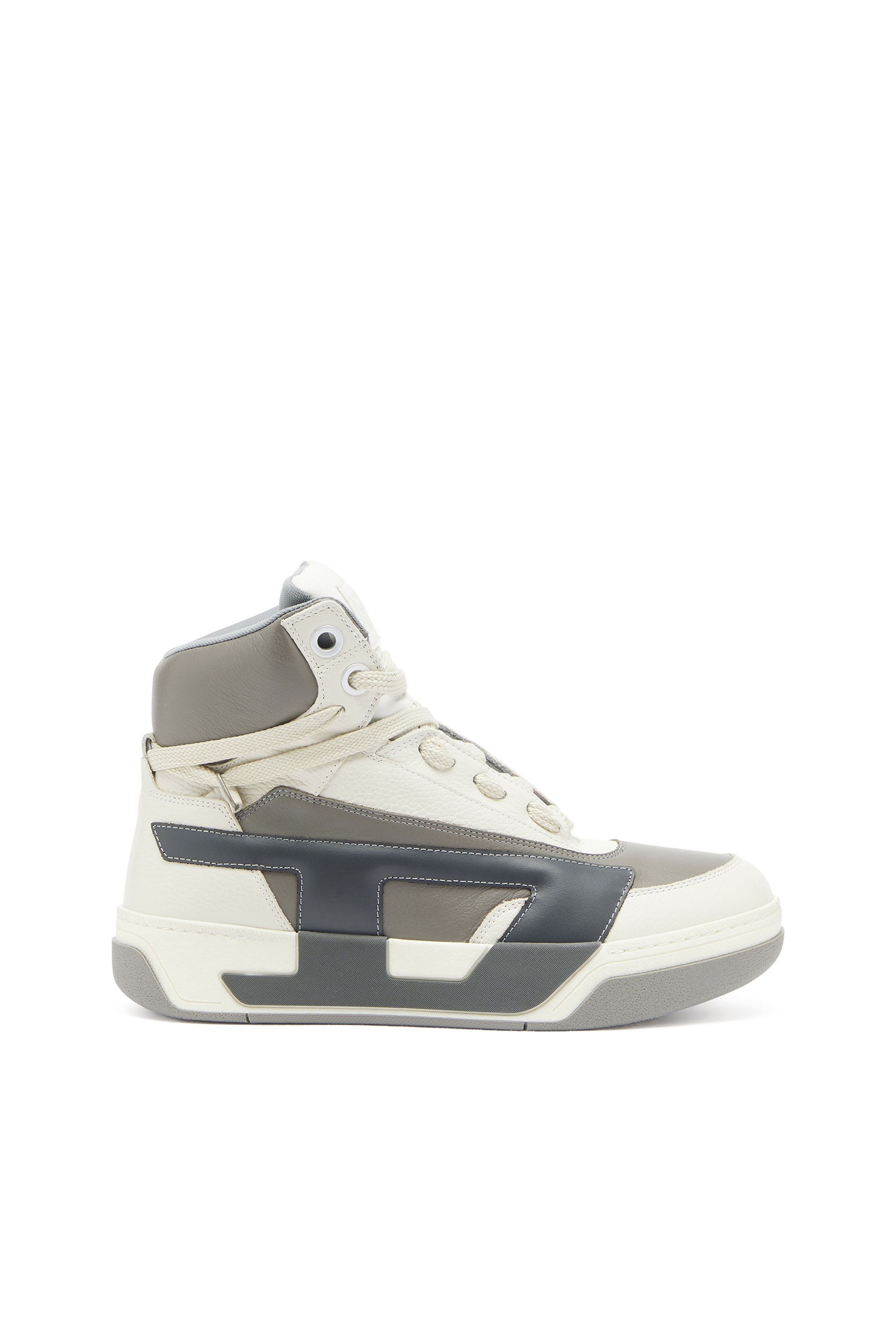 Diesel - S-D-OLLIE MID, S-D-Ollie - Sneakers alte in pelle con D logo Uomo in Bianco - 1