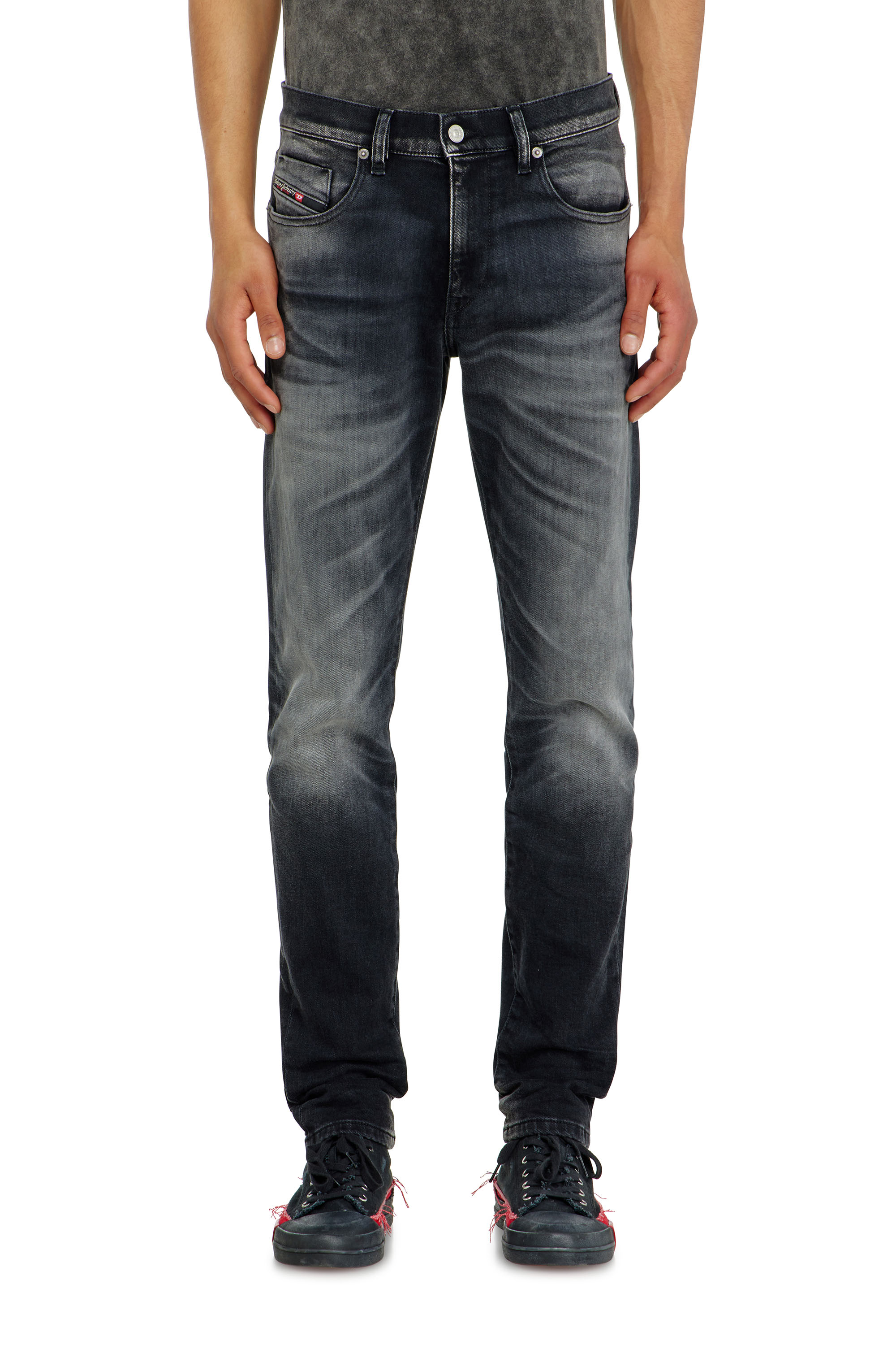 Diesel - Slim Jeans 2019 D-Strukt 09P38 Uomo, Nero/Grigio scuro - Image 4