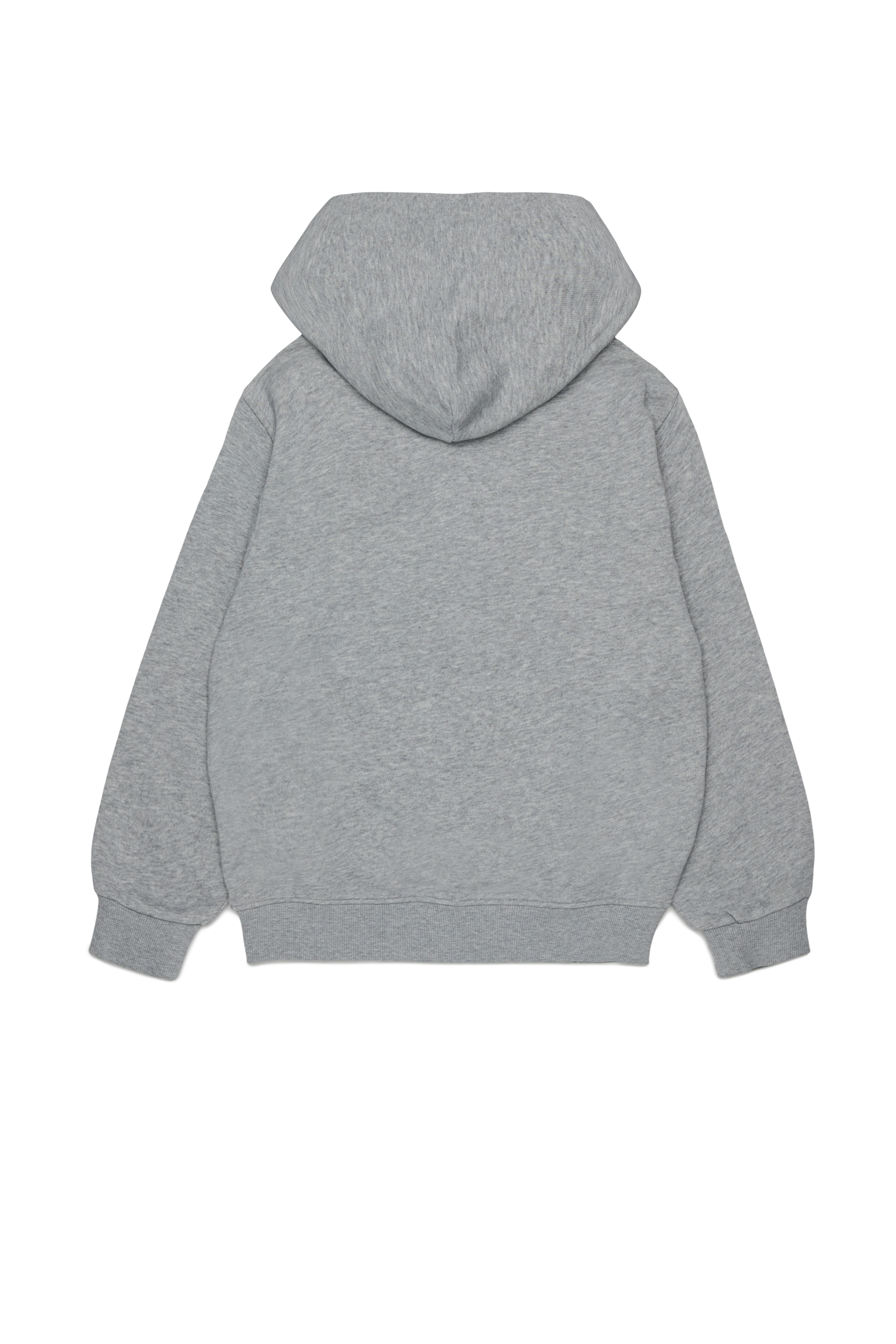 Diesel - SJEANSHOOD OVER, Felpa con zip e lettere logo sfrangiate Uomo in Grigio - 2
