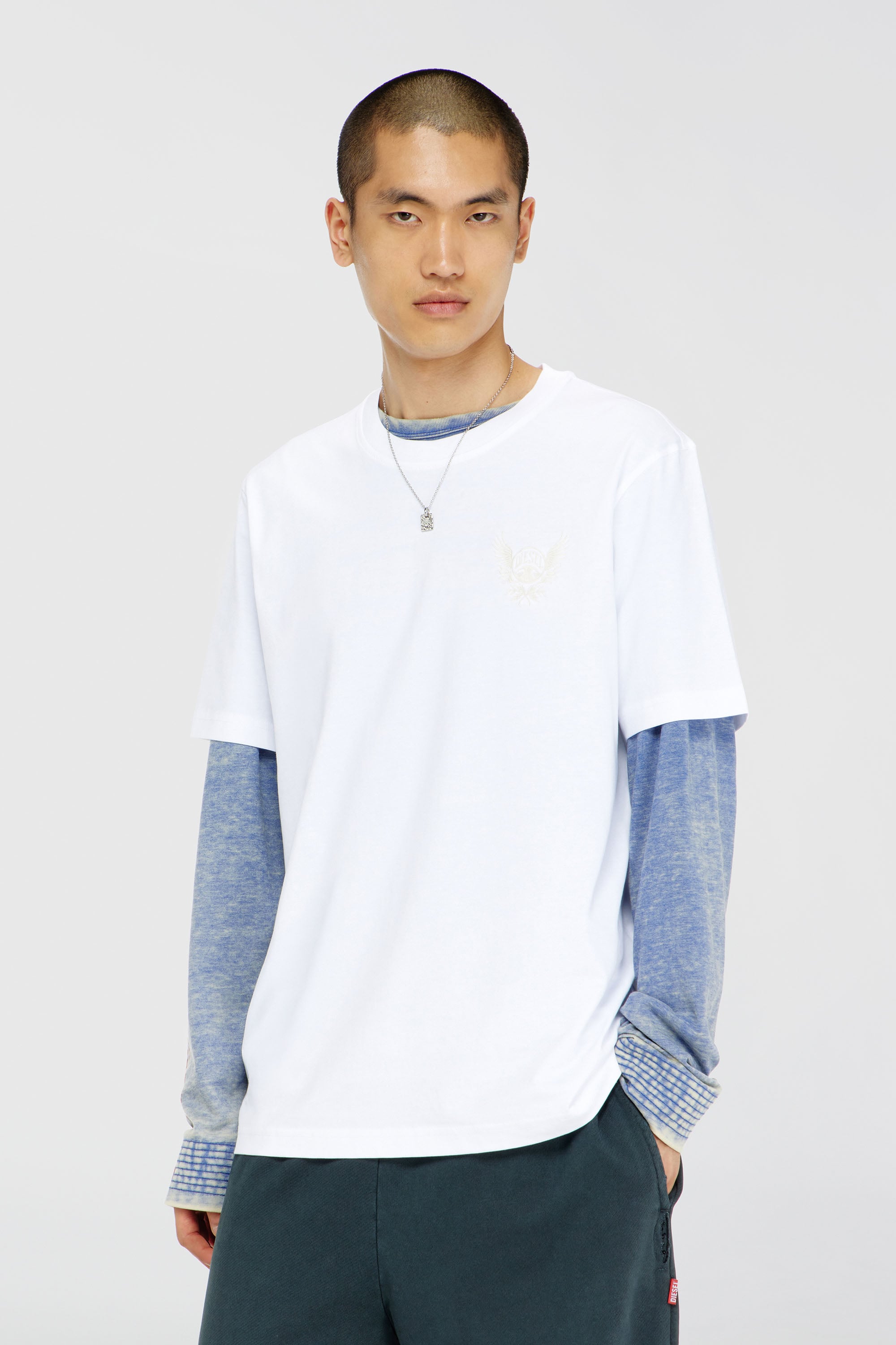 Diesel - T-ADJUST-AA8, Man's Cotton T-shirt with chest logo motif in White - 1