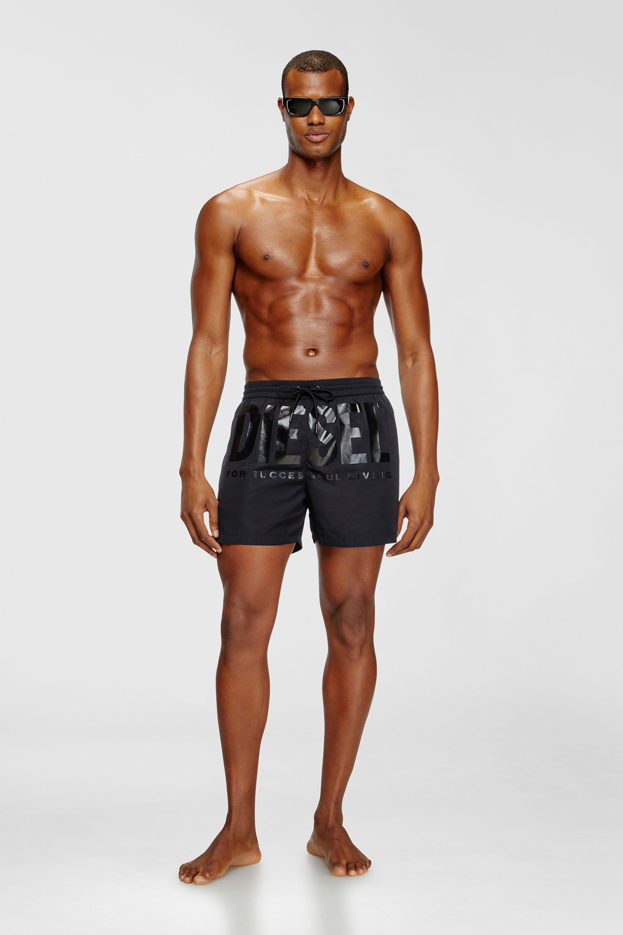 Diesel - KEN-37-D-CORE, Costume da bagno corto con maxi logo Uomo in Nero - 1