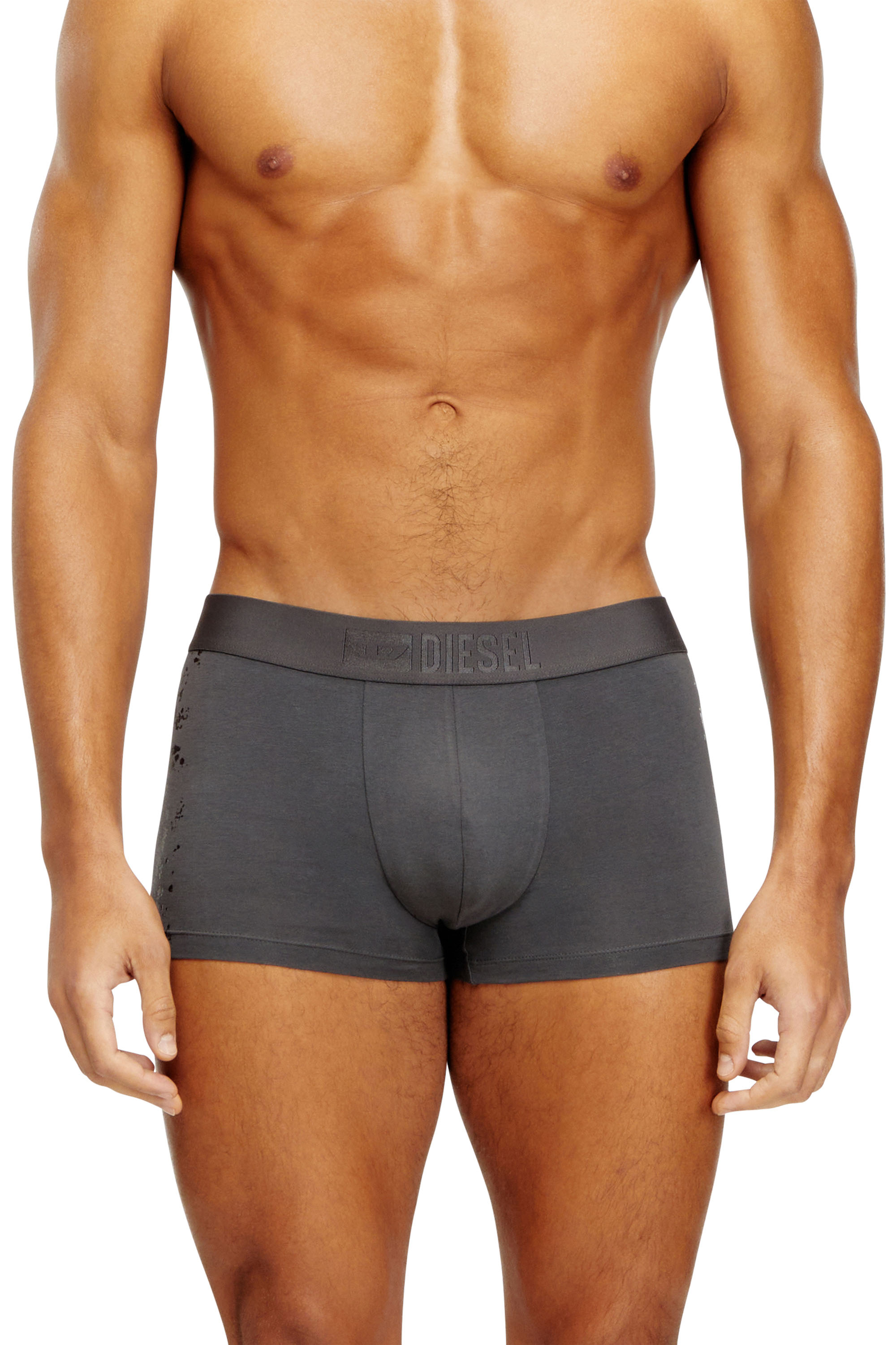 Diesel - DAMIEN-GFT, Boxer in cotone stretch con stampa tono su tono Uomo in Grigio - 2