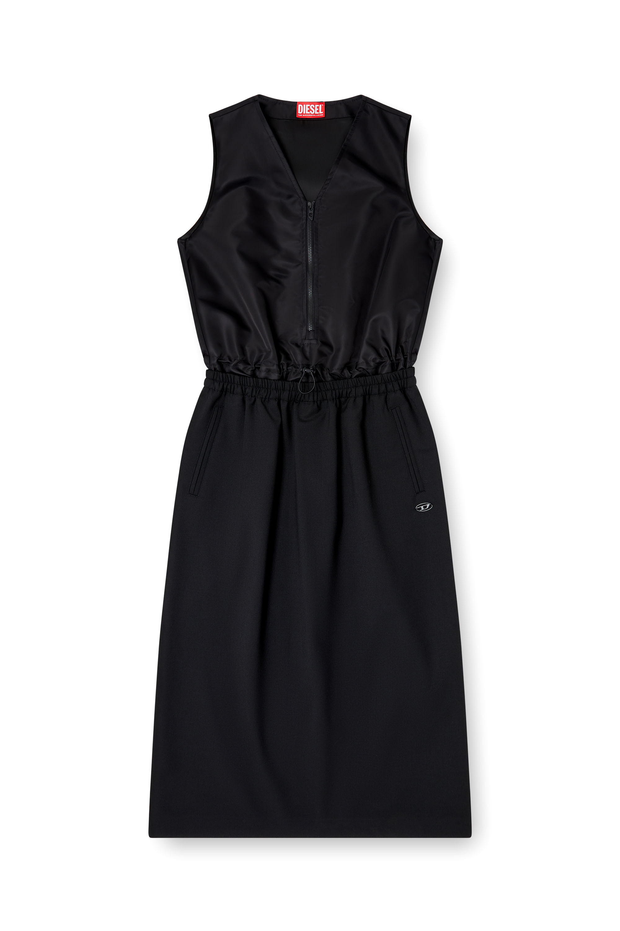 Diesel - D-RUID-R2, Abito midi con gonna in lana Donna in Nero - 2