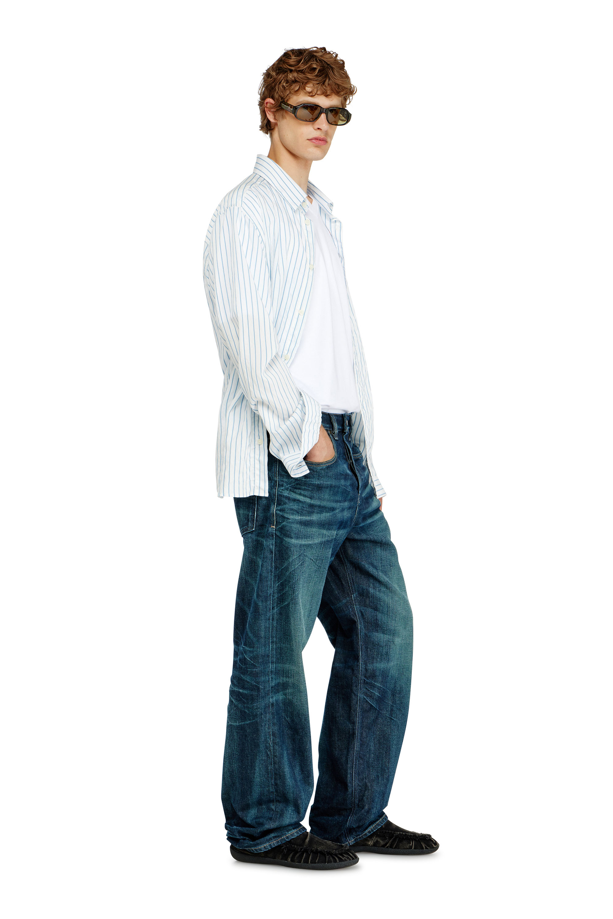 Diesel - Relaxed Jeans 2001 D-Macro 09Q04 Uomo, Blu Scuro - Image 1