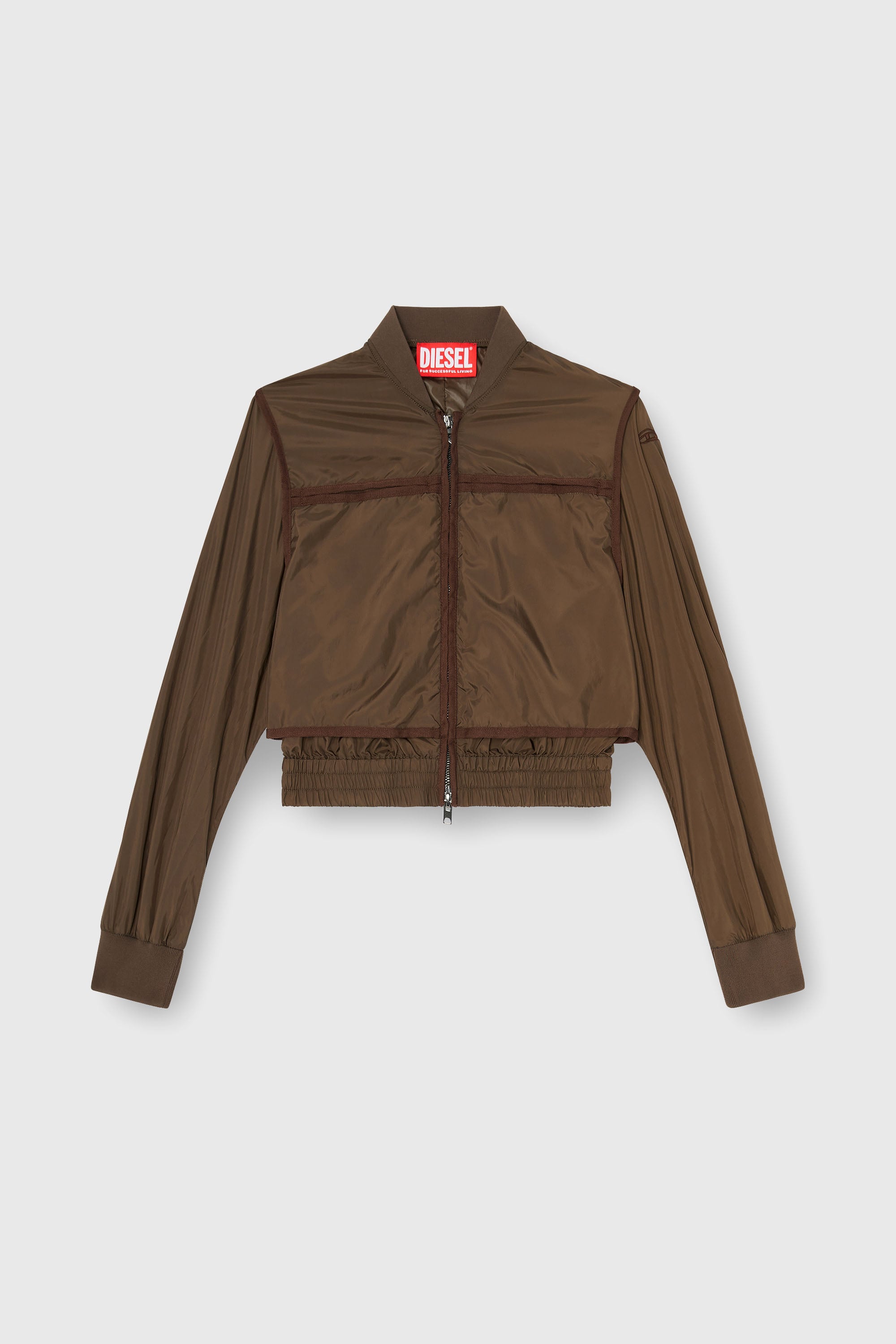 Diesel - G-OTHAM, Giacca in nylon con nastrature tono su tono Donna in Marrone - 2