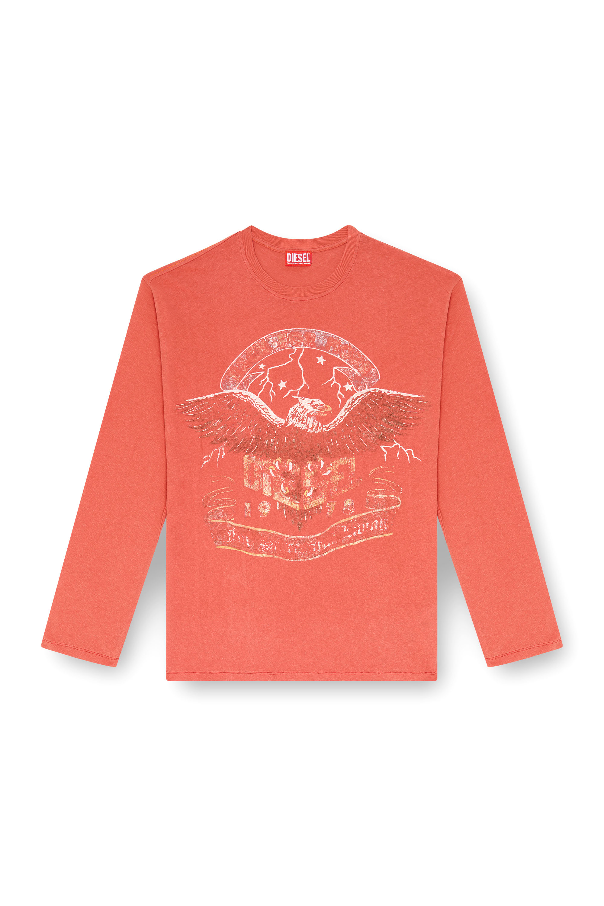Diesel - T-GERI-LS, T-shirt a manica lunga con grafiche da concerto Uomo in Rosso - 4