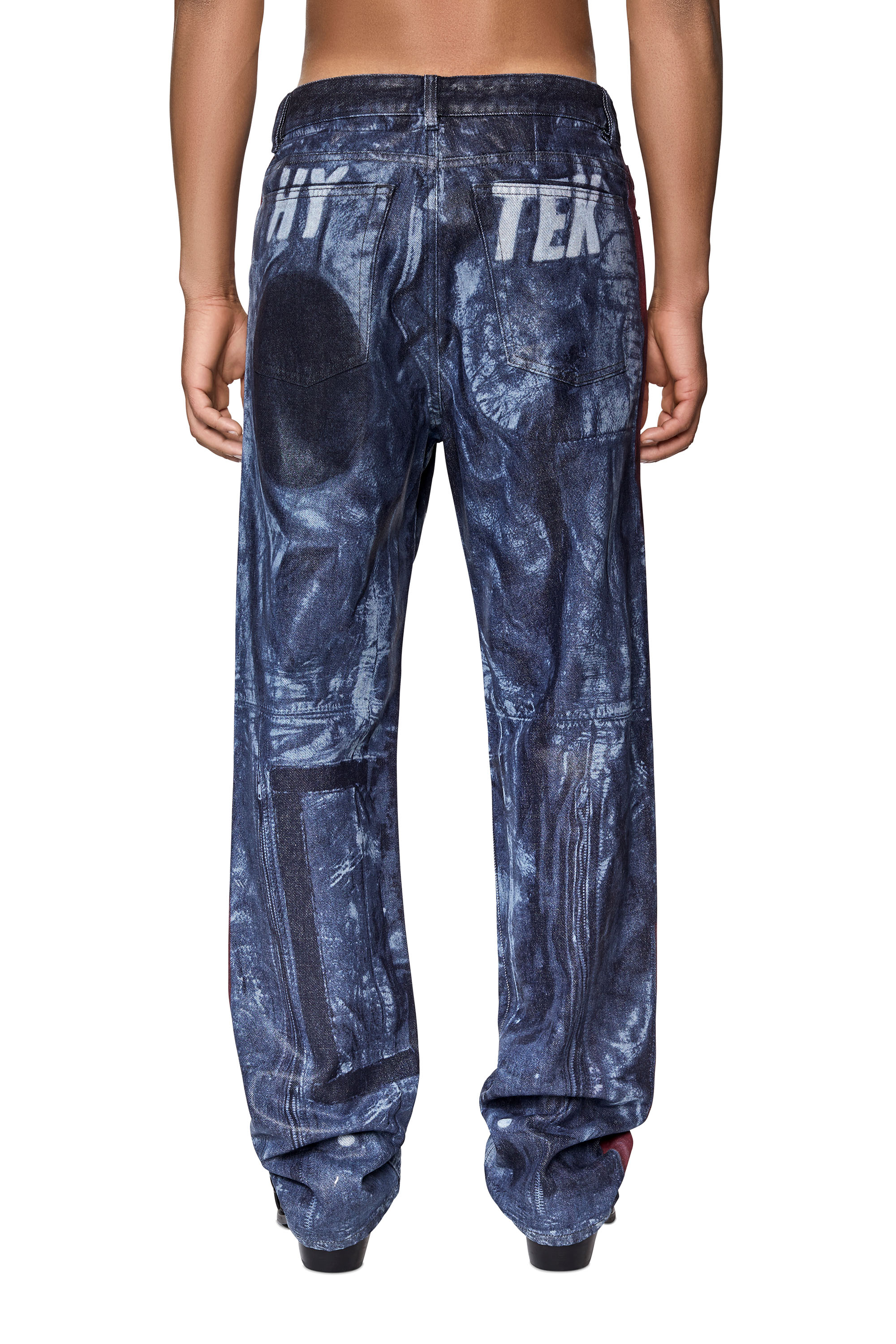 Diesel - 1955 09D26 Straight Jeans, Blu/Rosso - Image 2