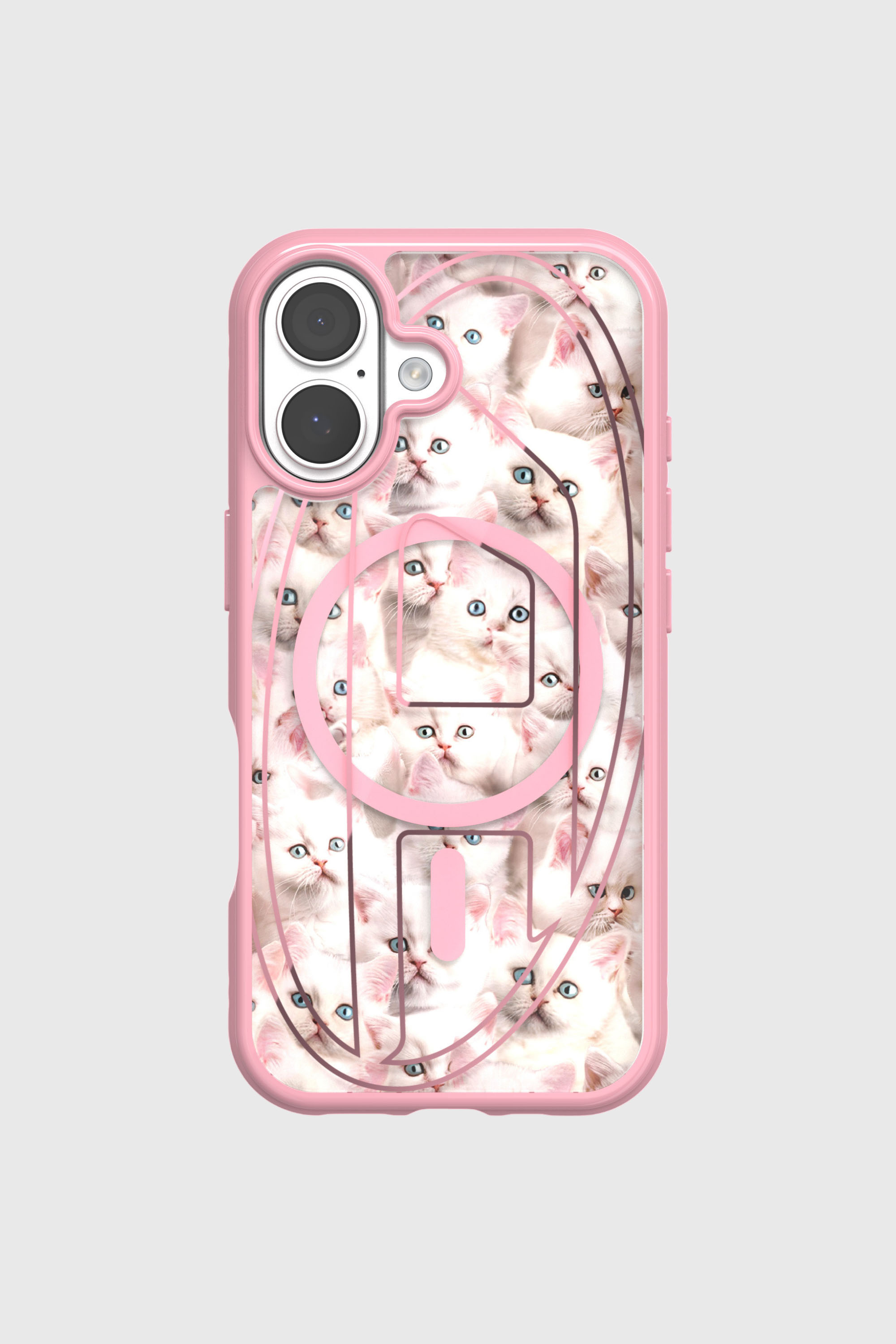 Diesel - 60423 AOP CASE, Custodia Oval D Cats con Magsafe per iPhone 17 Unisex in Rosa - 2