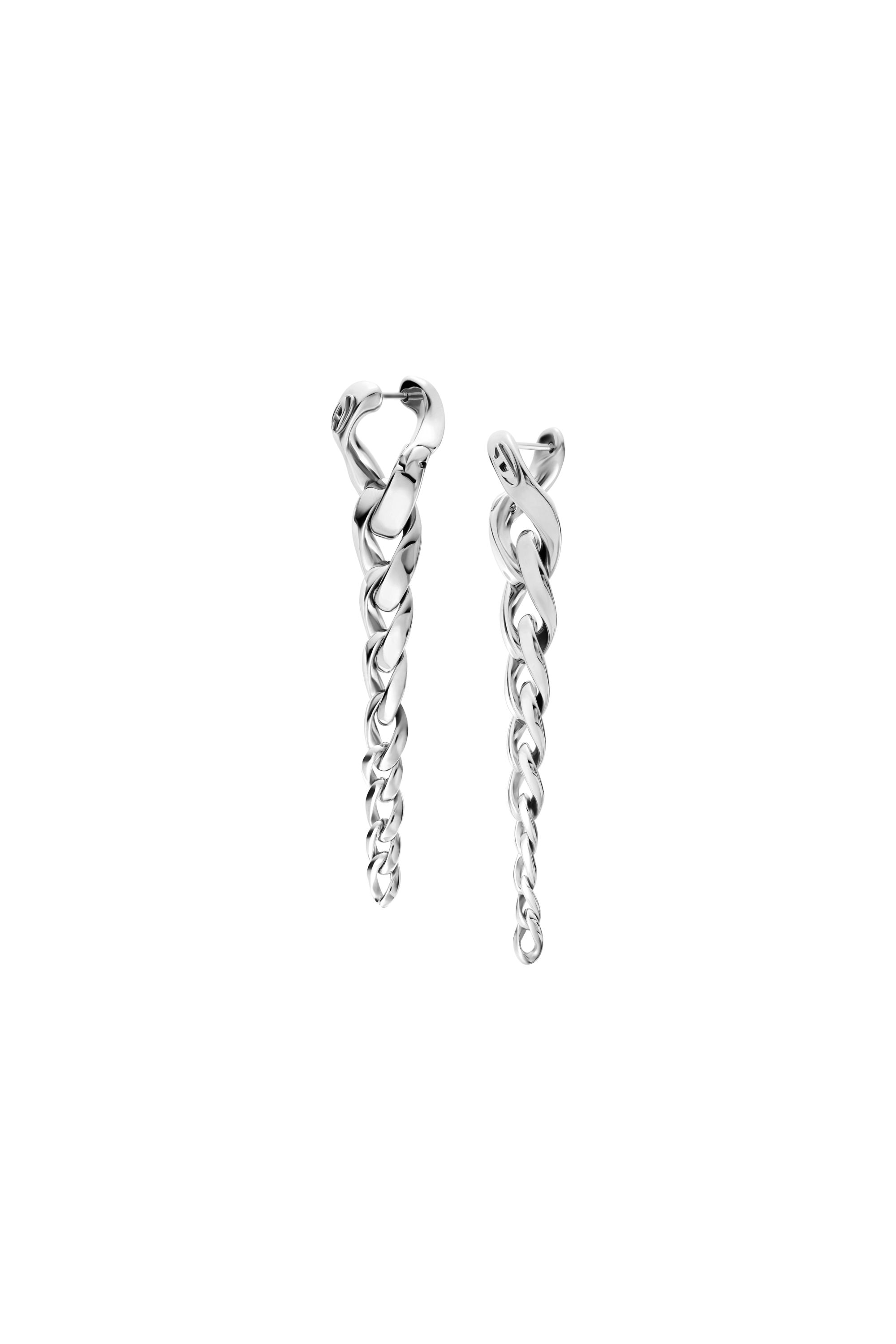 Diesel - DX1719040, Unisex's Stainless Steel Drop Earrings in Silver - 2