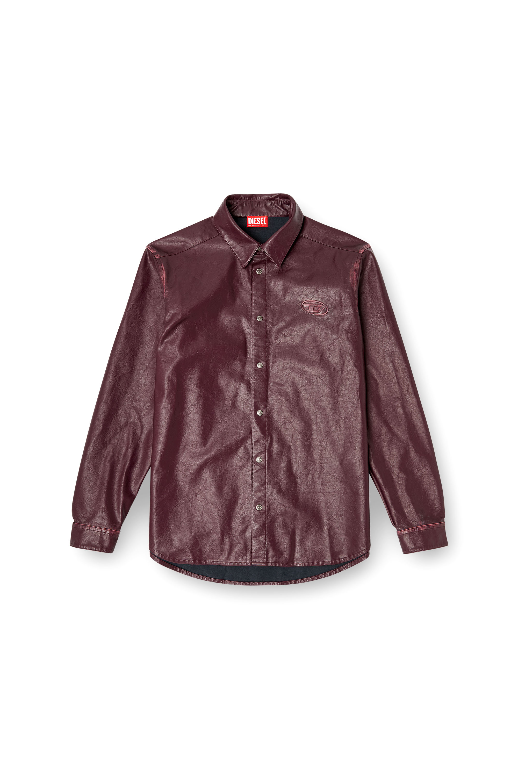 Diesel - FR-S-SIMPLY, Camicia con logo burgundy Uomo in Rosso - 3