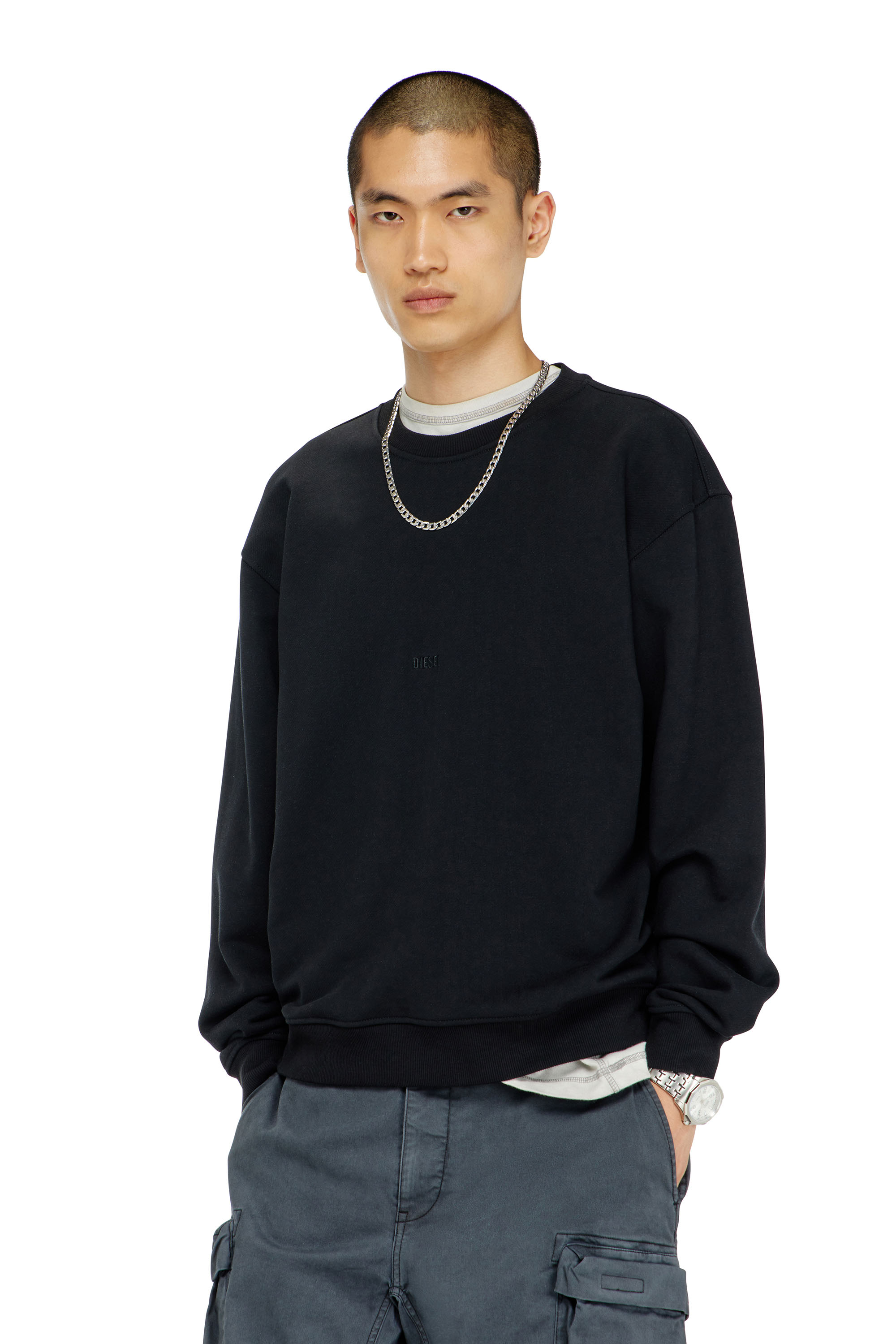 Diesel - S-NORM-AA5, Felpa in cotone con micro ricamo logo Uomo in ToBeDefined - 1