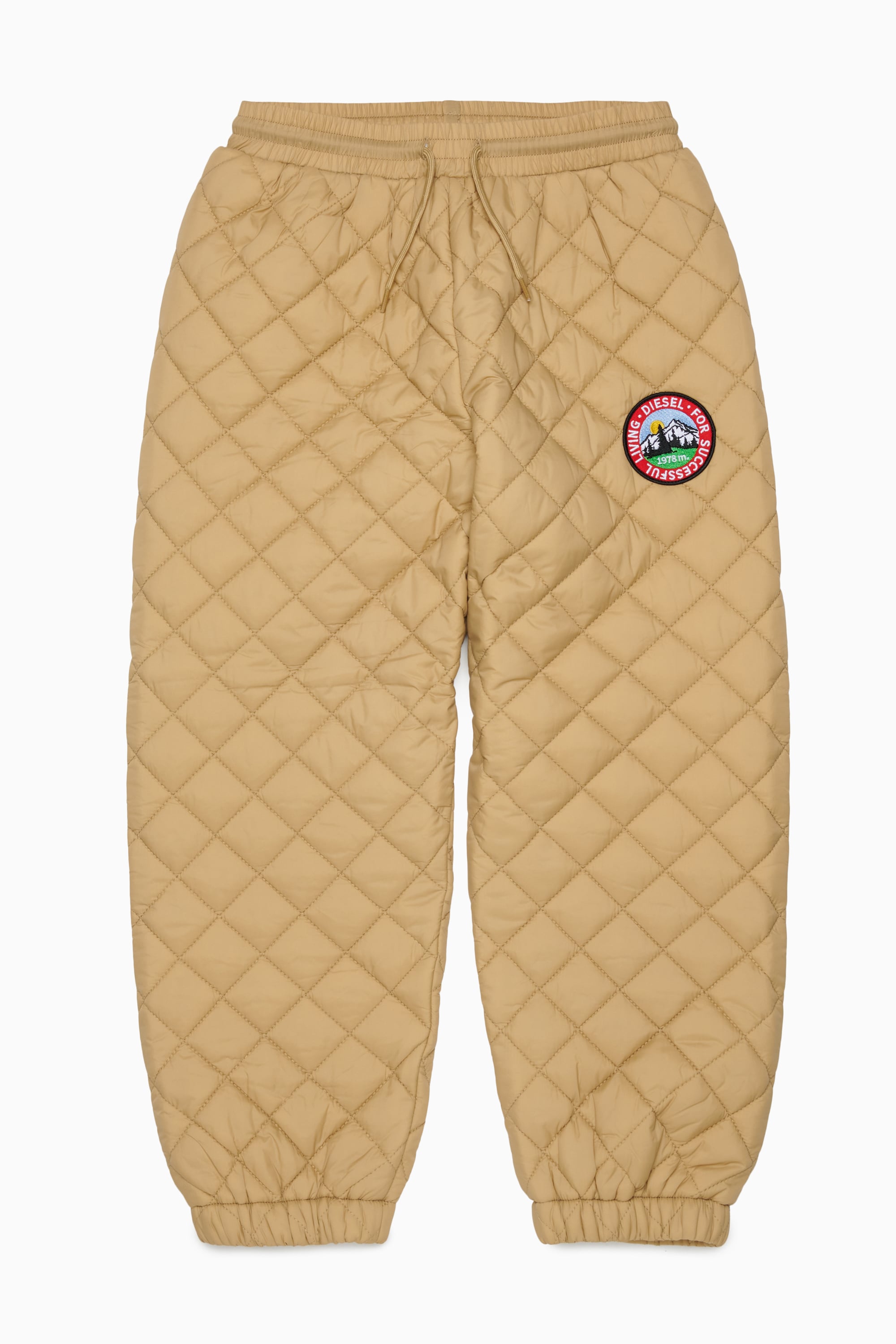 Diesel - PMONTY, Pantaloni in nylon trapuntato con fodera in cotone Unisex in Marrone - 1