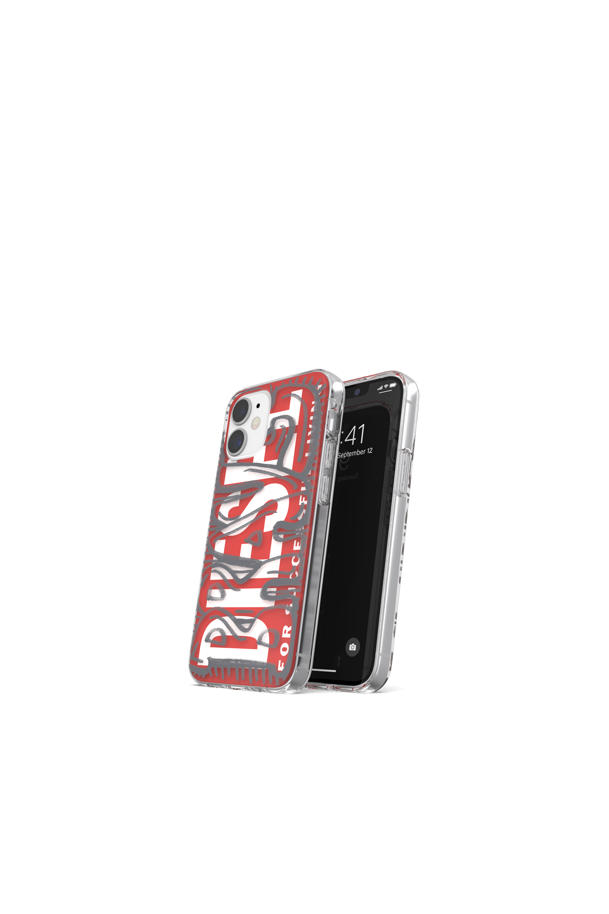 Diesel - 42566 STANDARD CASE, Cover in TPU ultra leggero per iPhone 12 Mini Unisex in Rosso - 3
