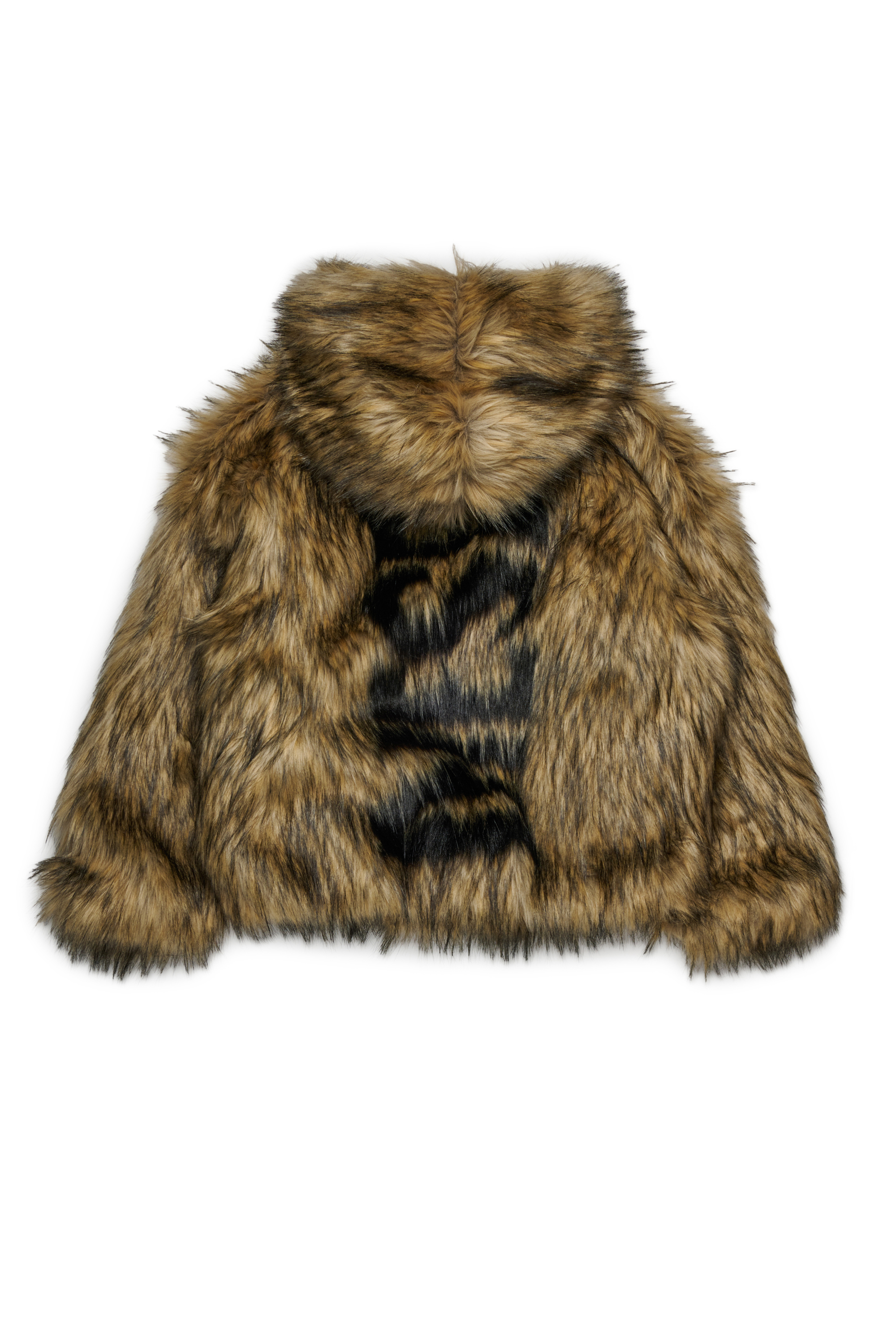 Diesel - JFURLY, Giacca in pelliccia sintetica con logo Donna in Marrone - 2