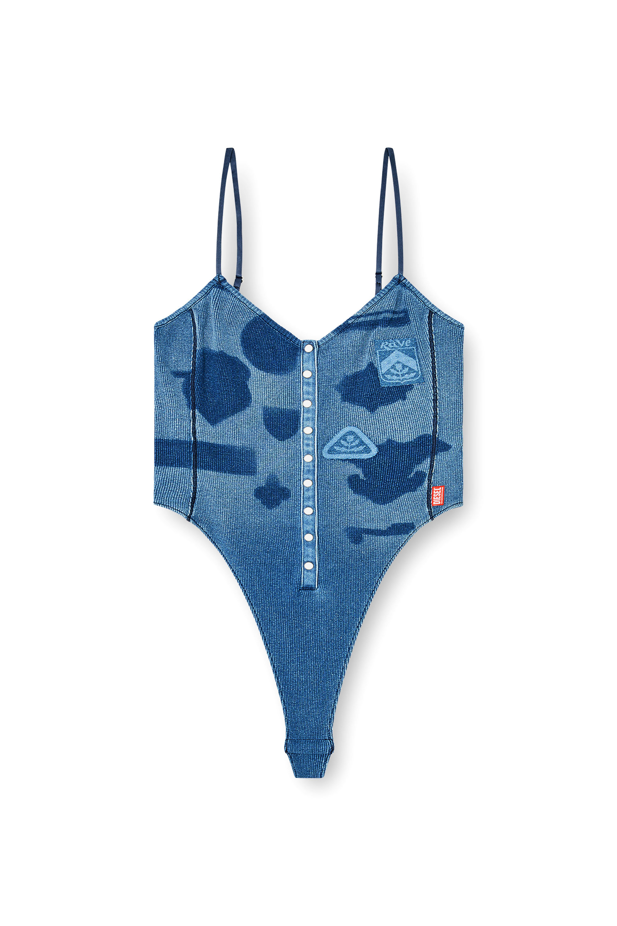 Diesel - T-LEY-AA1, Body in jersey a costine con patch effetto ombra Donna in ToBeDefined - 3