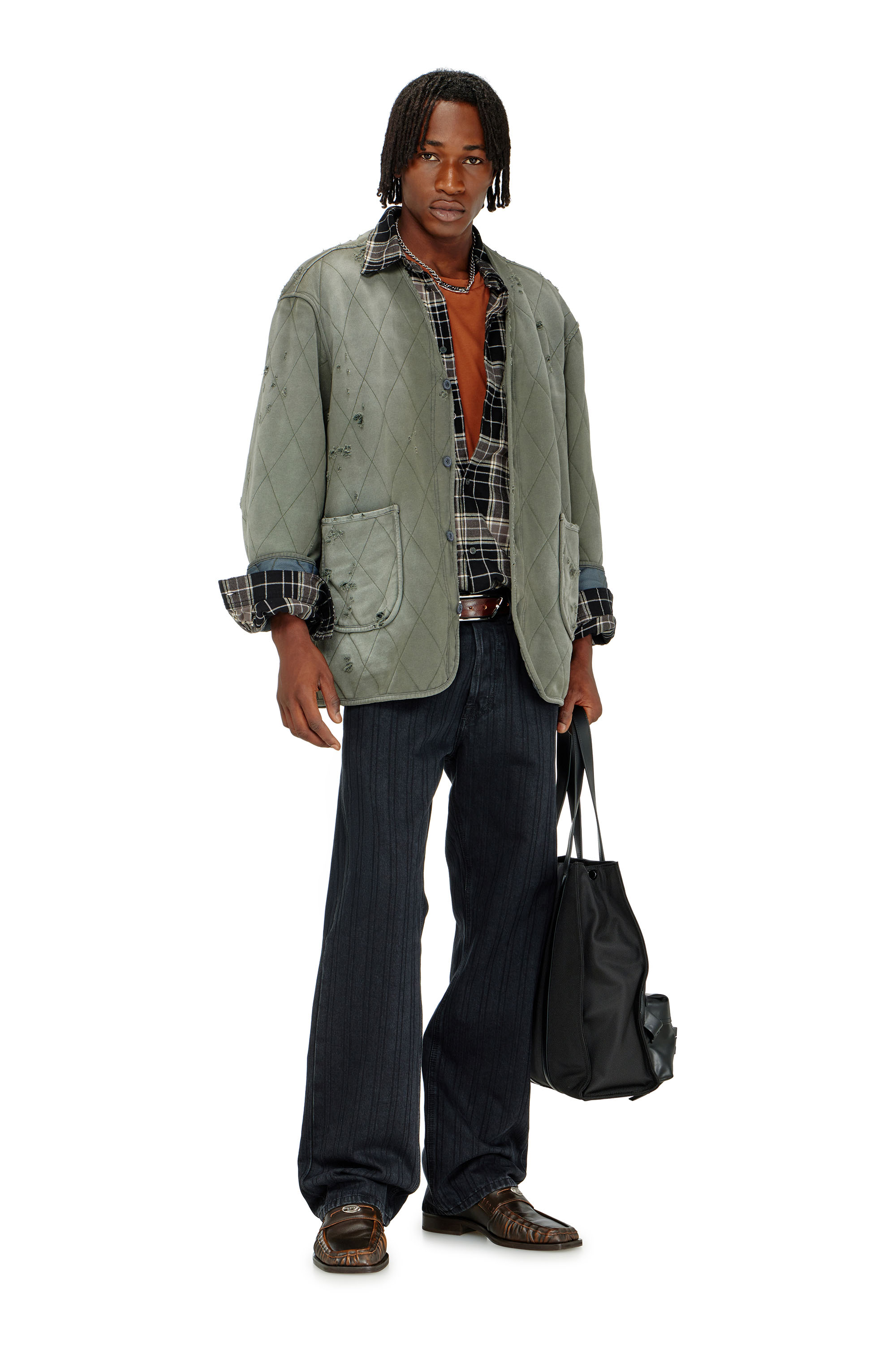 Diesel - Relaxed Jeans 1980 D-Eeper 09Q12 Uomo, Nero/Grigio scuro - Image 1