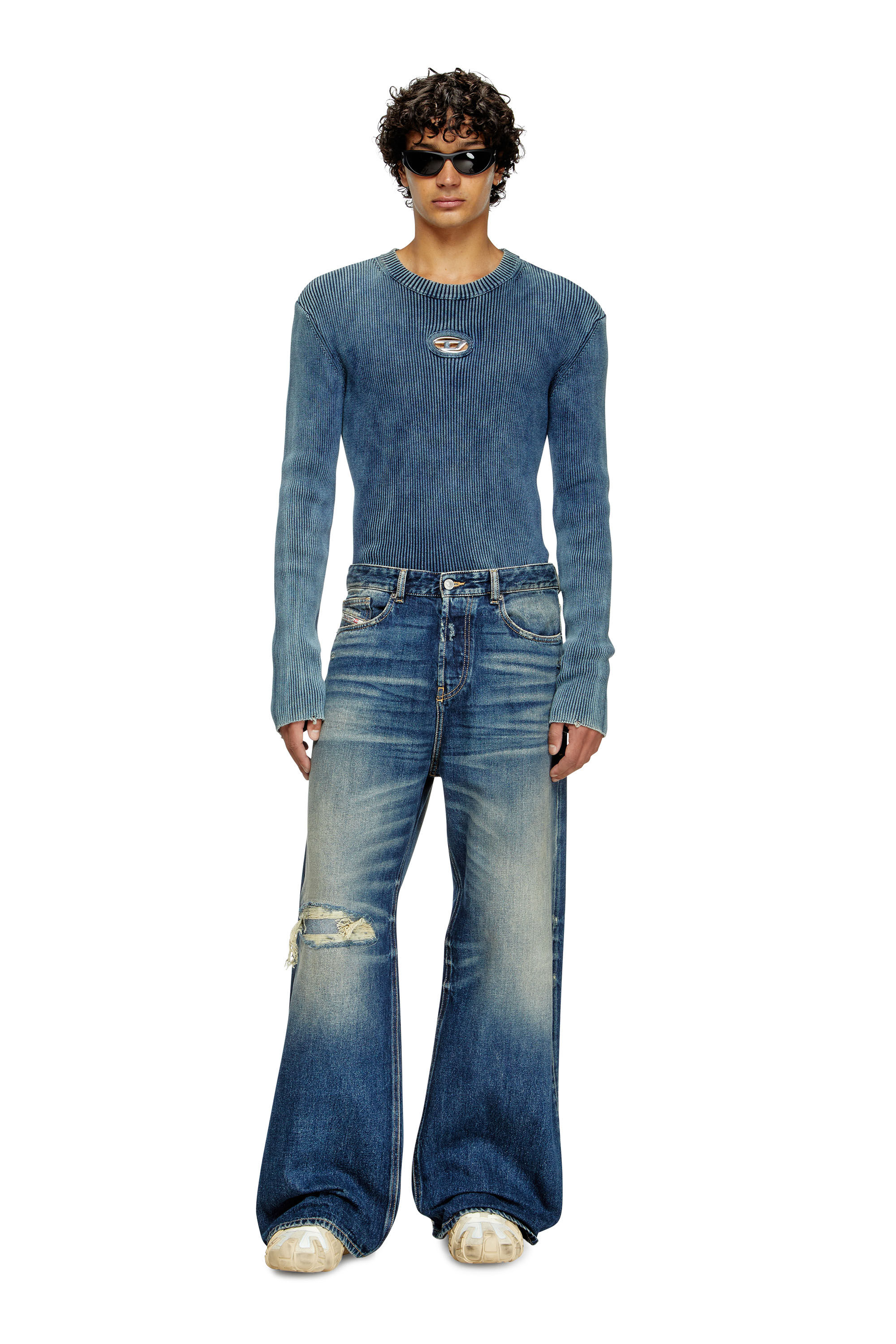Diesel - Relaxed Jeans D-Rise 09J95 Uomo, Blu Scuro - Image 1