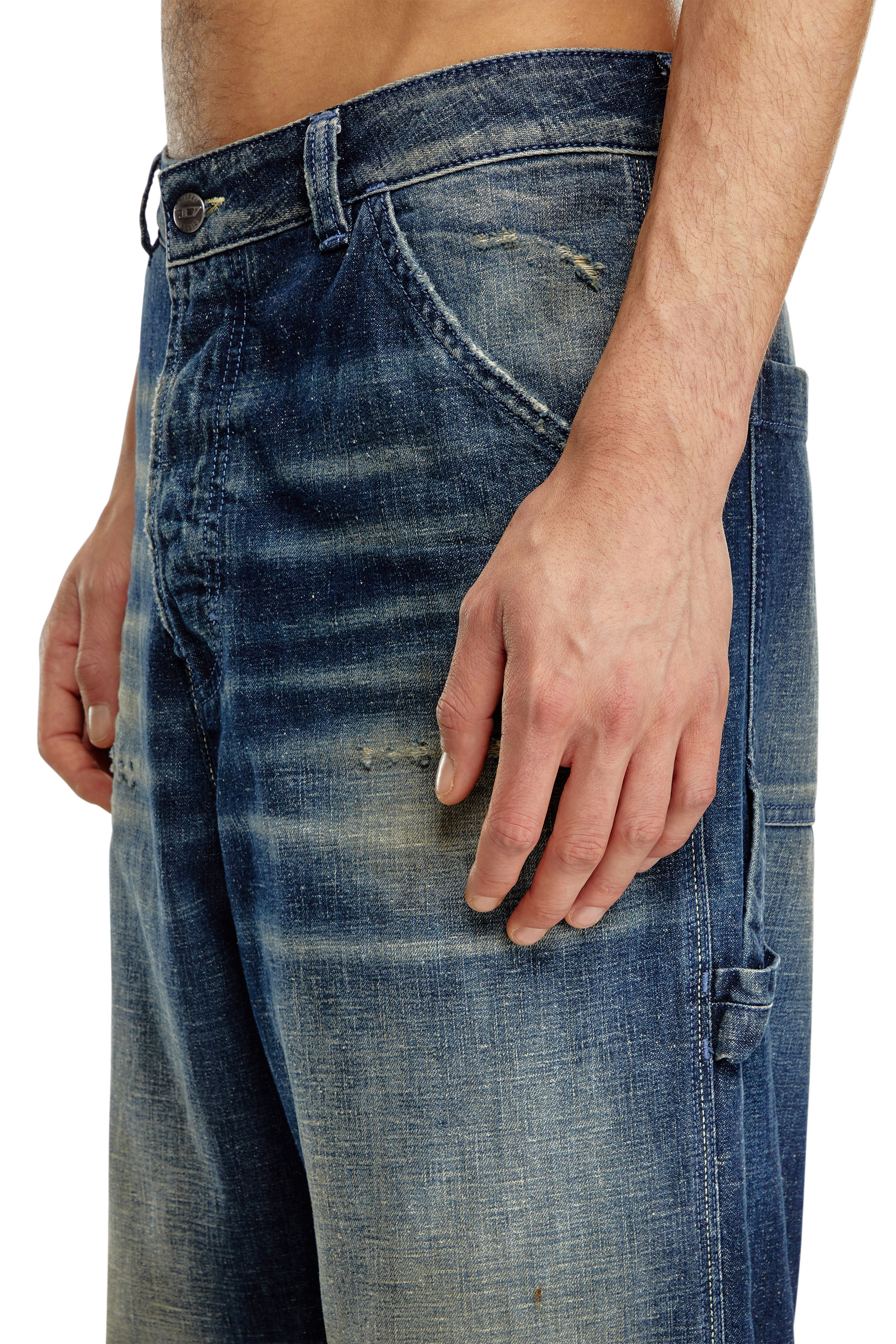 Diesel - Relaxed Jeans D-Livery 09J91 Uomo, Blu Scuro - Image 3