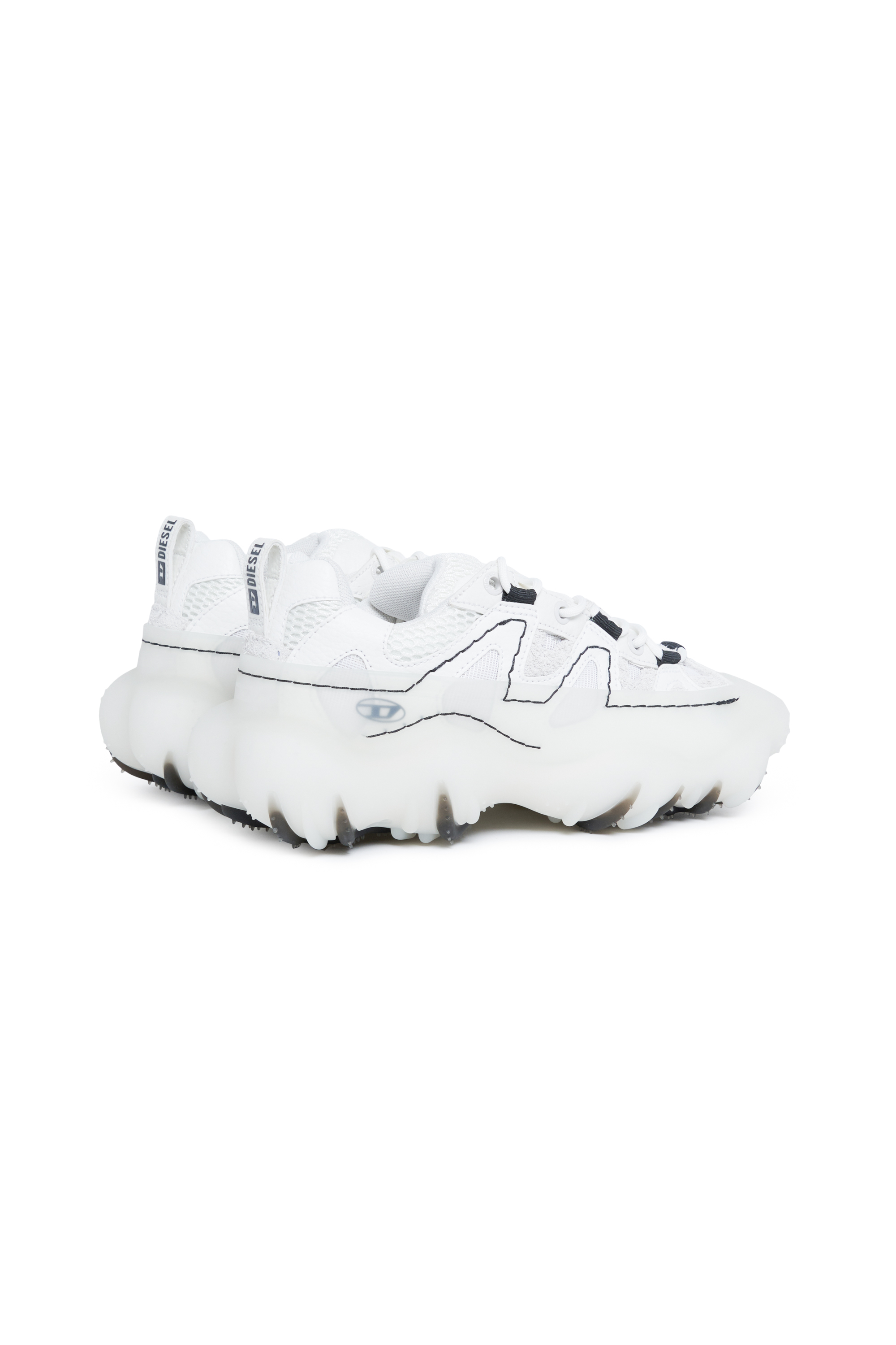 Diesel - S-PROTOTYPE P1, Sneaker in mesh, pelle e tessuto ripstop Unisex in Bianco - 4